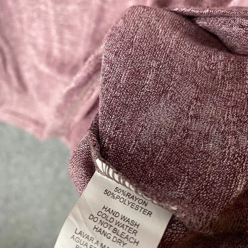 Other Ambiance Top Women's XL Long Sleeve Burgundy Rayon Blend Size XL / US 12-14 / IT 48-50 - 4 Thumbnail