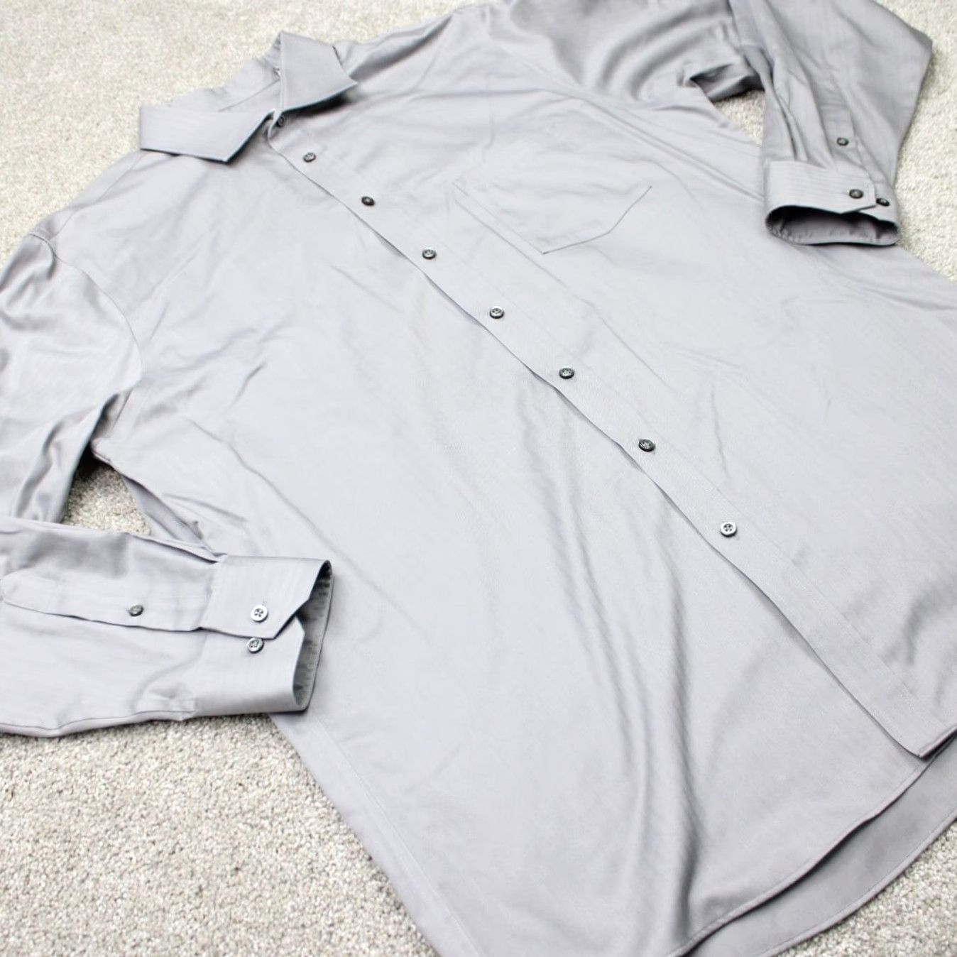 Joseph Abboud Joseph Abboud Shirt Mens 17, 36/37 Tall Gray Non-Iron Regular Fit Long Sleeve Size US XL / EU 56 / 4 - 5 Thumbnail