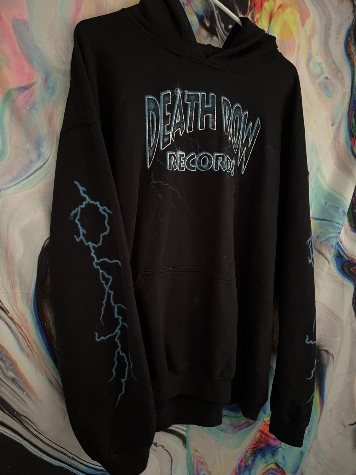 Death Row Records × Vintage Death Row Records Blue Lightning Hoodie Size US L / EU 52-54 / 3 - 2 Thumbnail