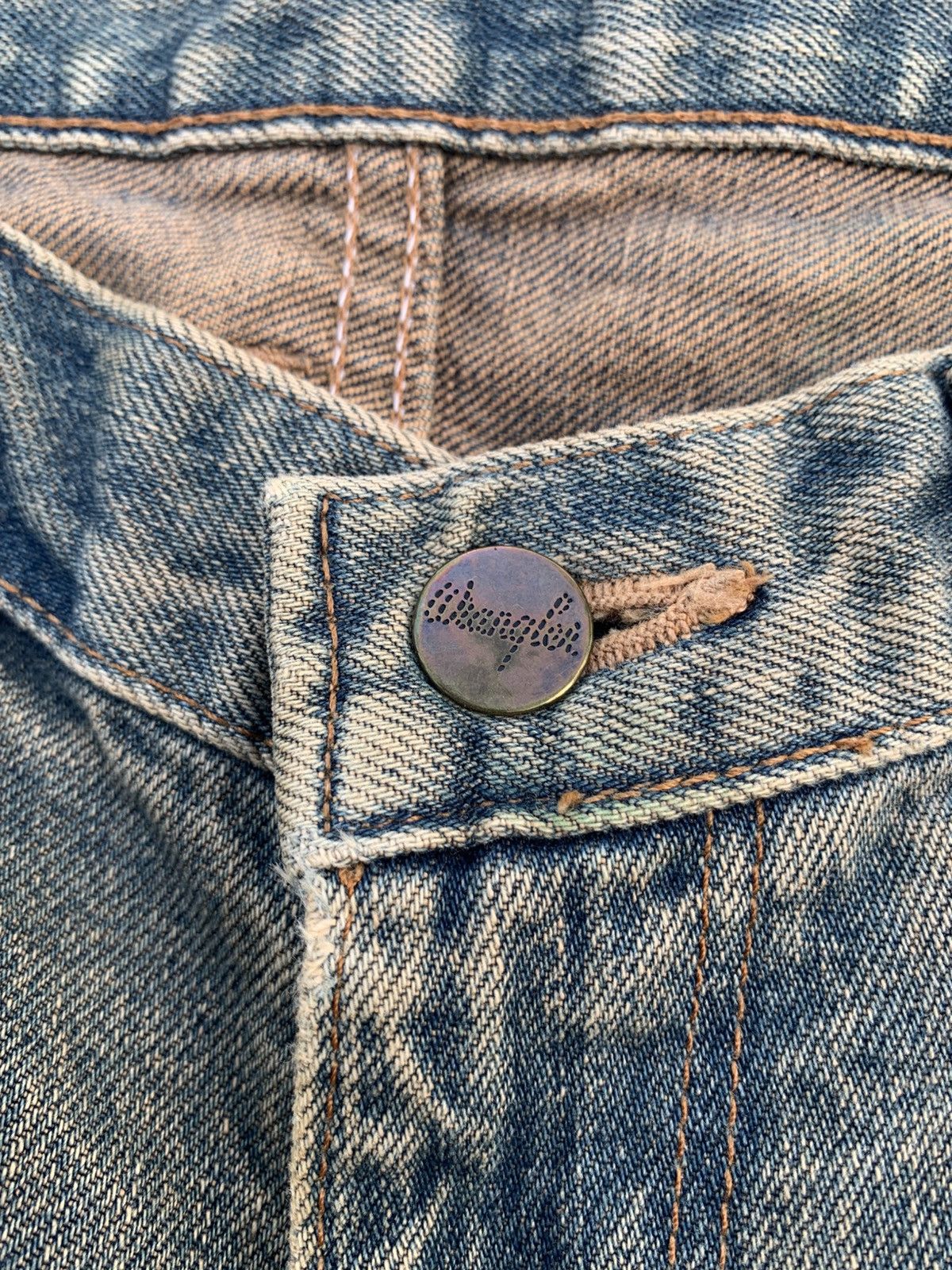 Kapital VINTAGE WRANGLER SELVEDGE BAGGY RUSTY DISTRESSED DENIM Size US 30 / EU 46 - 12 Thumbnail