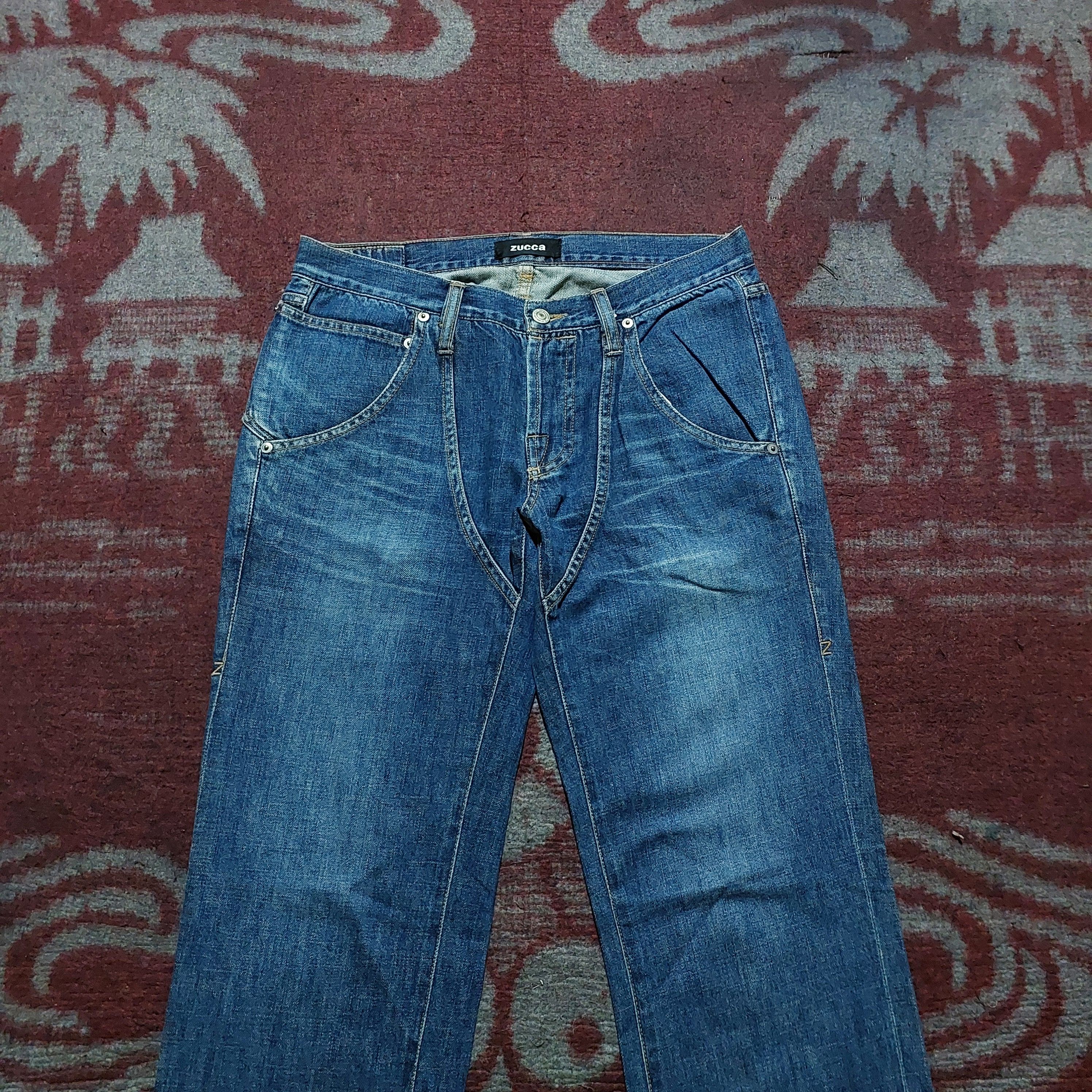 Zucca issey miyake japan blue faded straight jeans