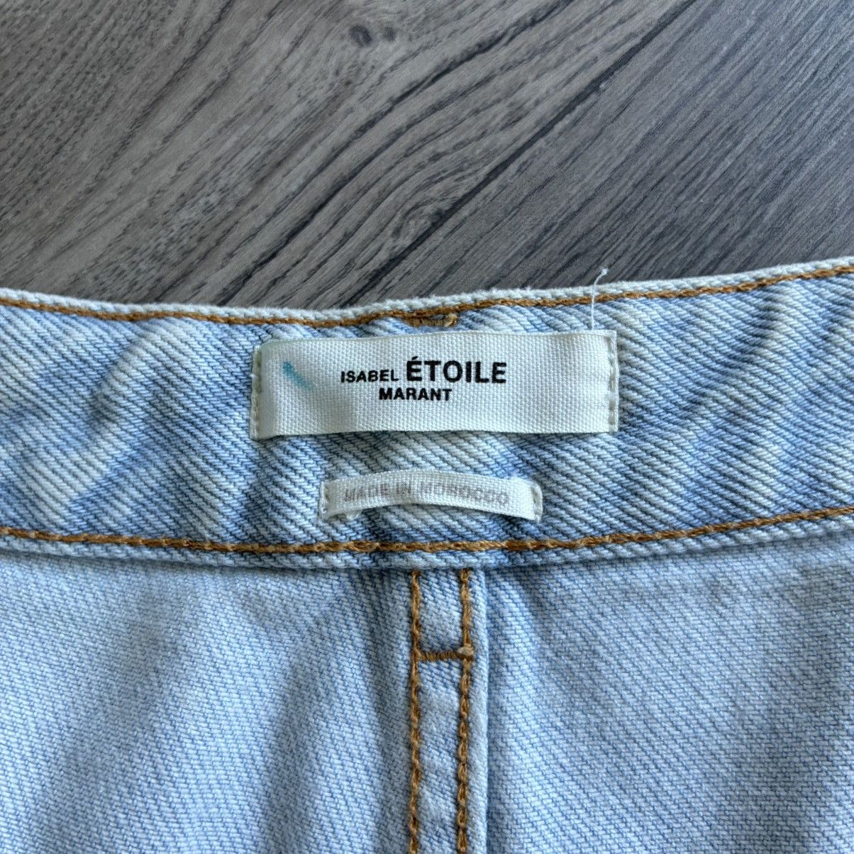 Isabel Marant Etoile Isabel Marant High-Waisted Wide Leg Light Blue Washed Jeans Size 34" / US 12 / IT 48 - 7 Thumbnail