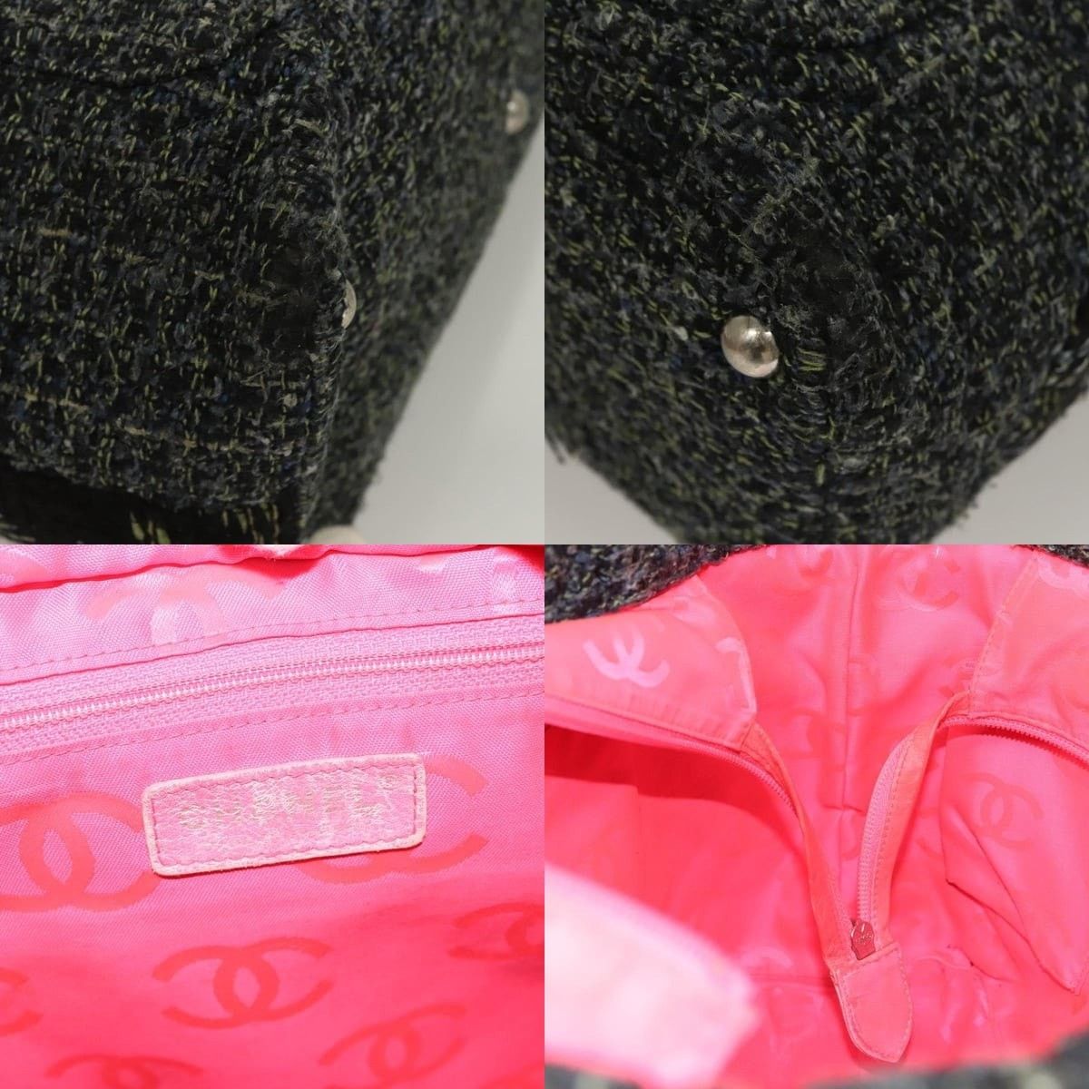 Chanel Chanel Tweed Black Silver CC Tote Bag Size ONE SIZE - 6 Thumbnail