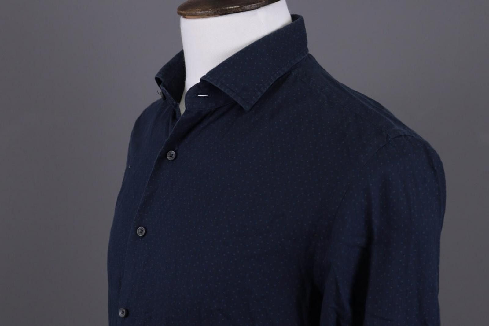 L.B.M. 1911 L.B.M. 1911 Blue Dotted Button Down Shirt Size 42 / 16 1/2 Size US M / EU 48-50 / 2 - 6 Thumbnail