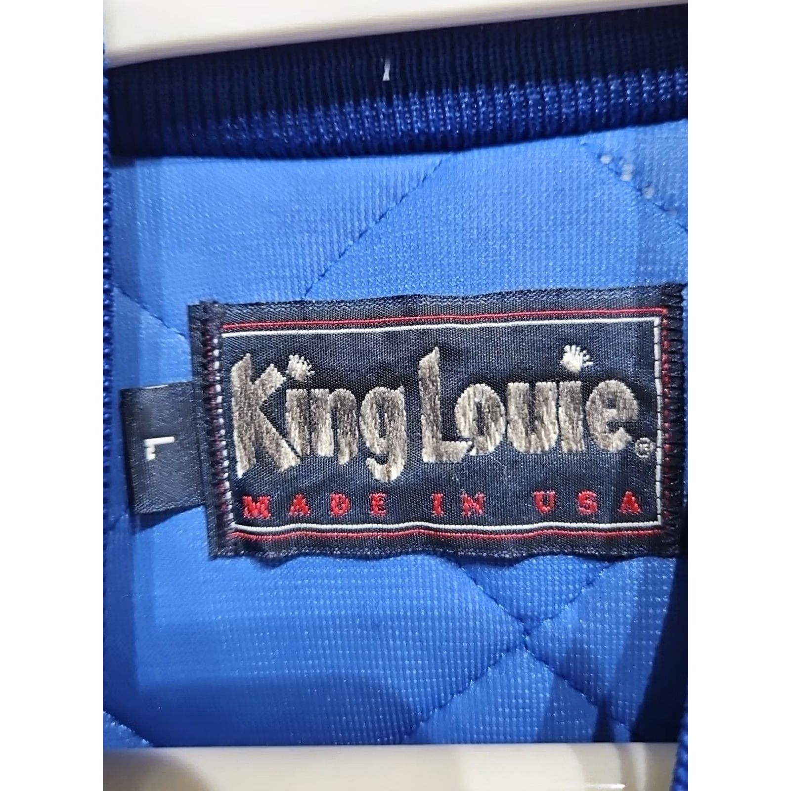 Vintage VINTAGE King Louie Satin Snap Jacket Mens Sz Large Local 1074 Union Carpenters Millwrights Blue Varsity Jacket Mens L 1990s Size US L / EU 52-54 / 3 - 4 Thumbnail