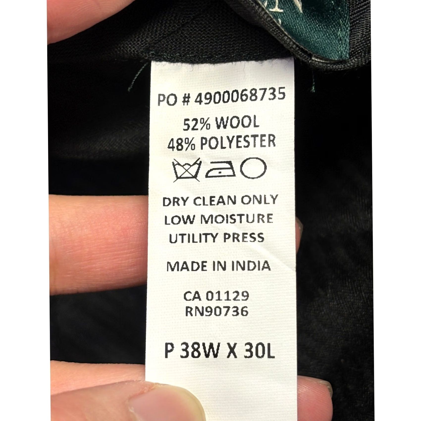 Ralph Lauren Lauren Ralph Lauren Mens Navy Blue Wool Blend Dress Pants Flat Front 38W x 28L Dress Pants, 38, Navy, Wool Blend, Regular, Mens Size US 38 / EU 54 - 6 Thumbnail