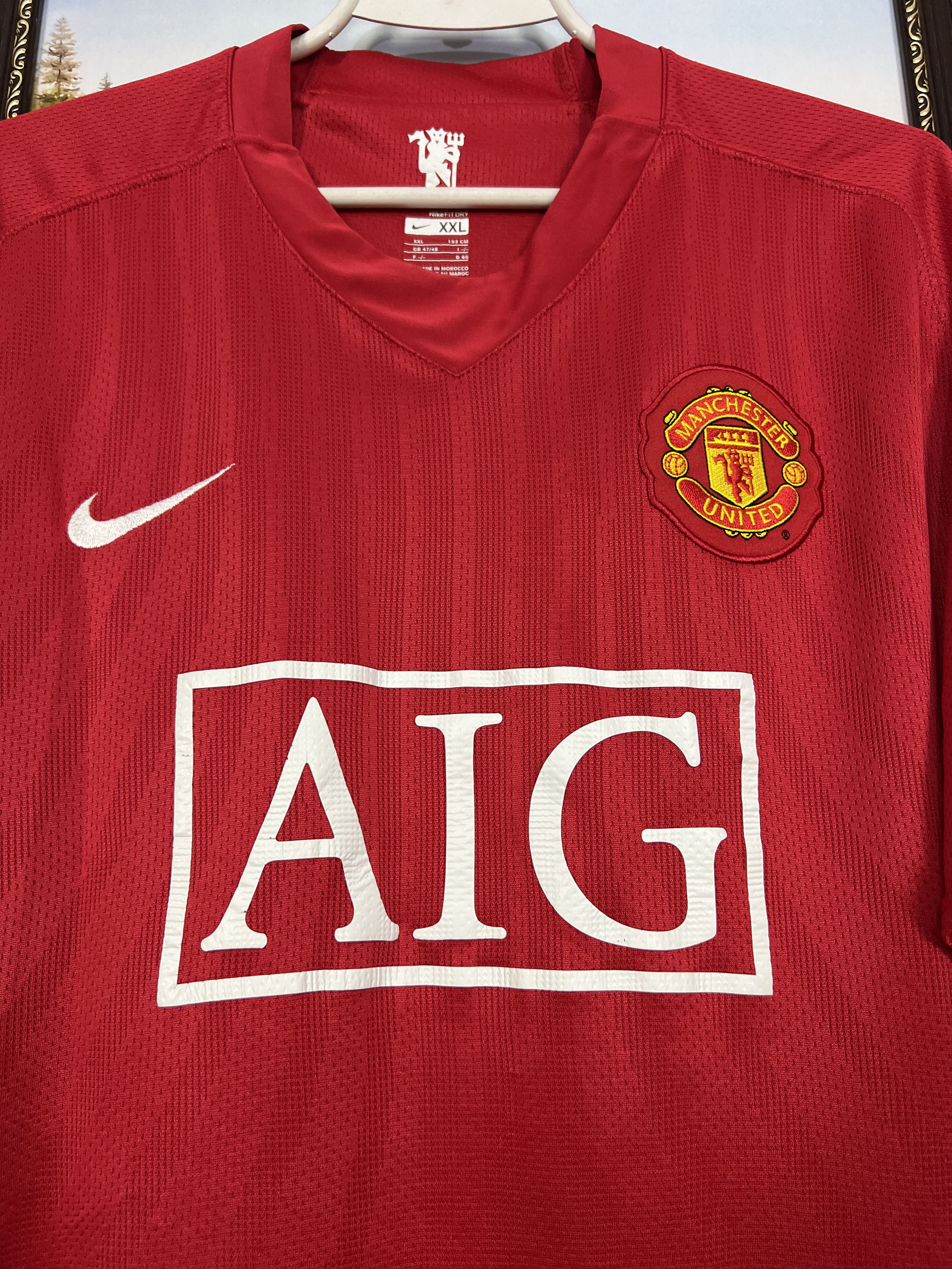 Nike Manchester United Home football shirt 2007 Nike Jersey AIG Size US XXL / EU 58 / 5 - 3 Thumbnail