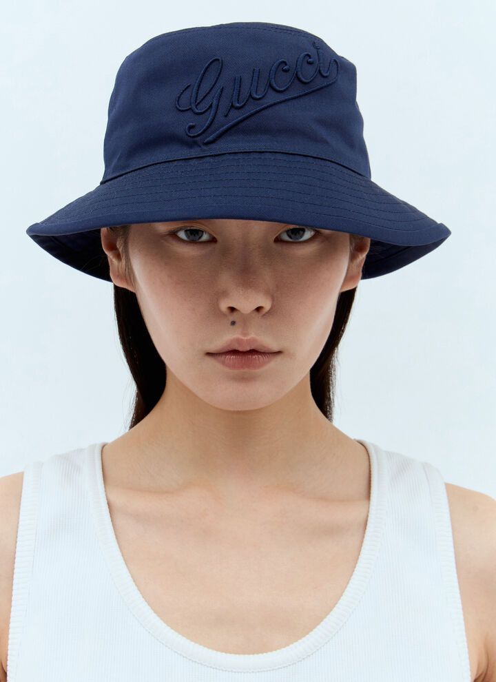 Gucci oc11z0126 Size: OS Cotton Bucket Hat / Cap In Navy Blue Size ONE SIZE - 2 Thumbnail