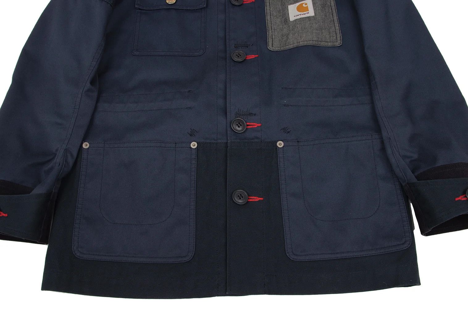 Junya Watanabe Color Block Hoodie Coverall in Navy, Size XS Size US XS / EU 42 / 0 - 10 Thumbnail