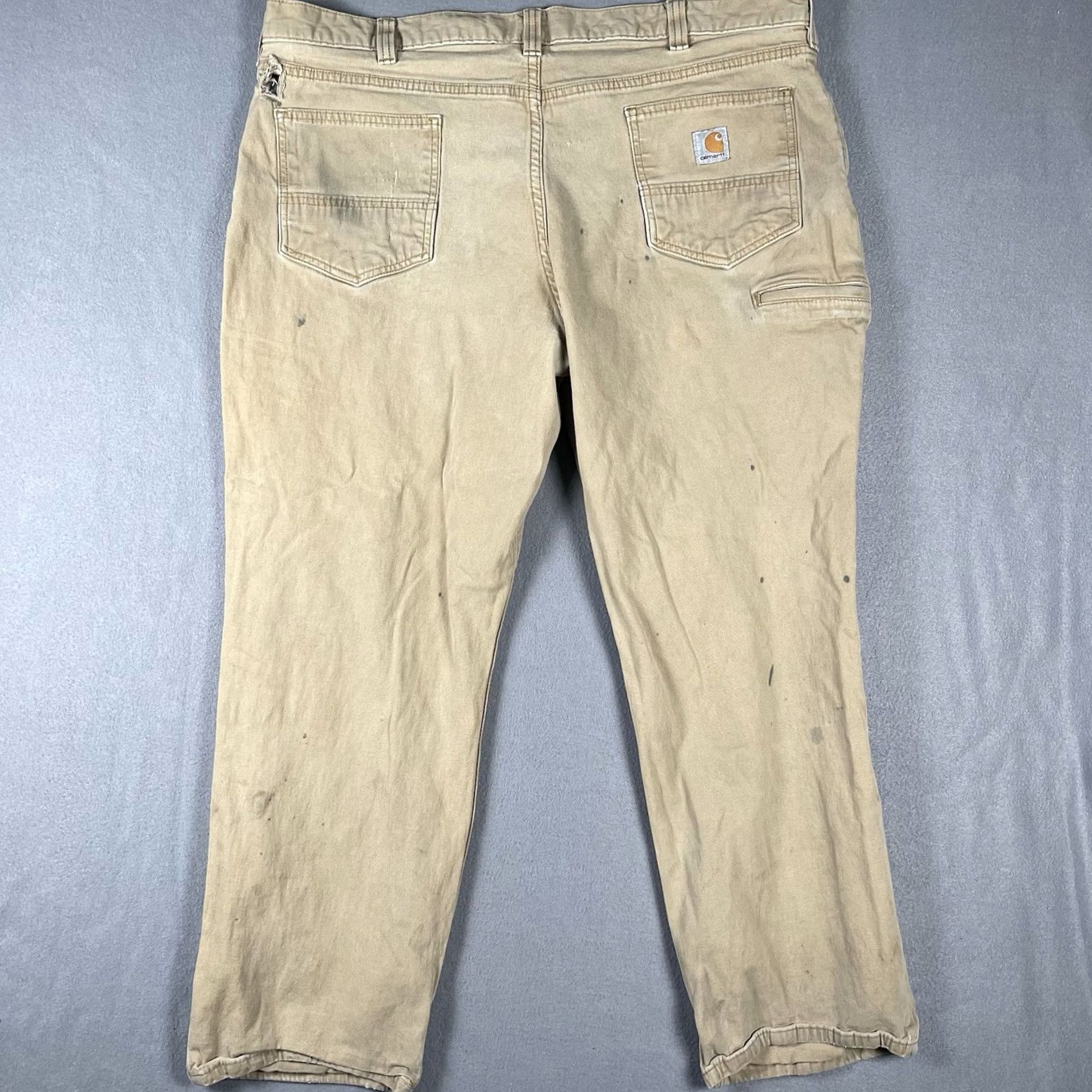 Carhartt Carhartt Jeans Mens 42x30 Relaxed Fit Distressed Brown Canvas 5-Pocket Workwear 102517-918 Size US 42 / EU 58 - 3 Thumbnail