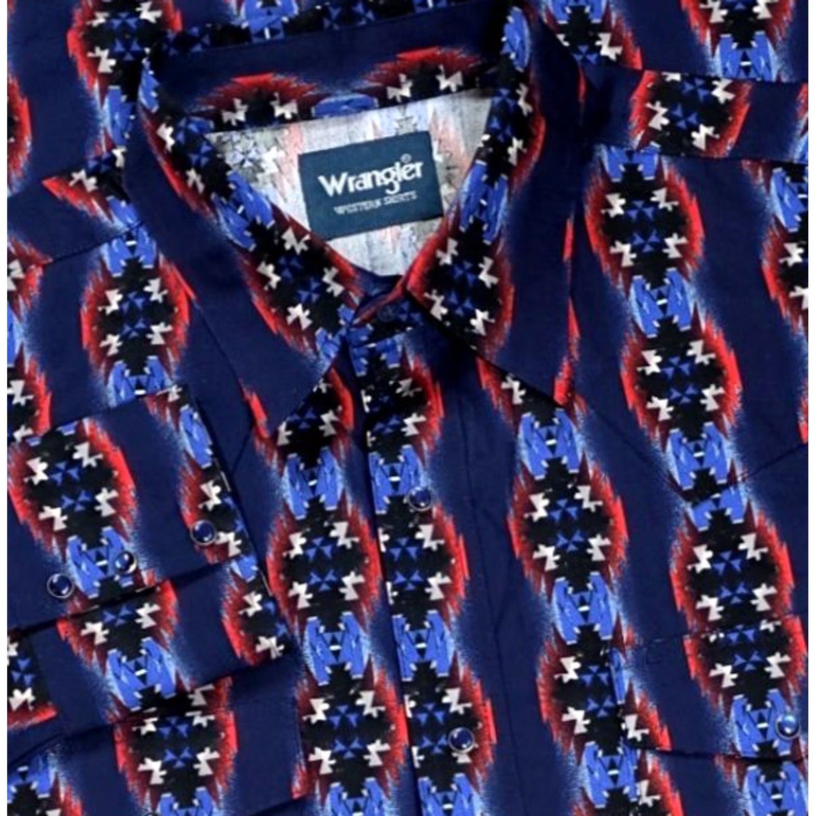 Wrangler Wrangler Western Shirt L Multicolor Aztec Cowboy Checotah Pearl Snap Button-Up Shirt Mens Size US L / EU 52-54 / 3 - 2 Thumbnail