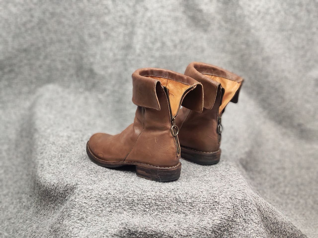 Fiorentini + Baker Fiorentini + Baker Design Ella Brown Leather Ankle Zip Boots Size US 4 / IT 34 - 9 Thumbnail