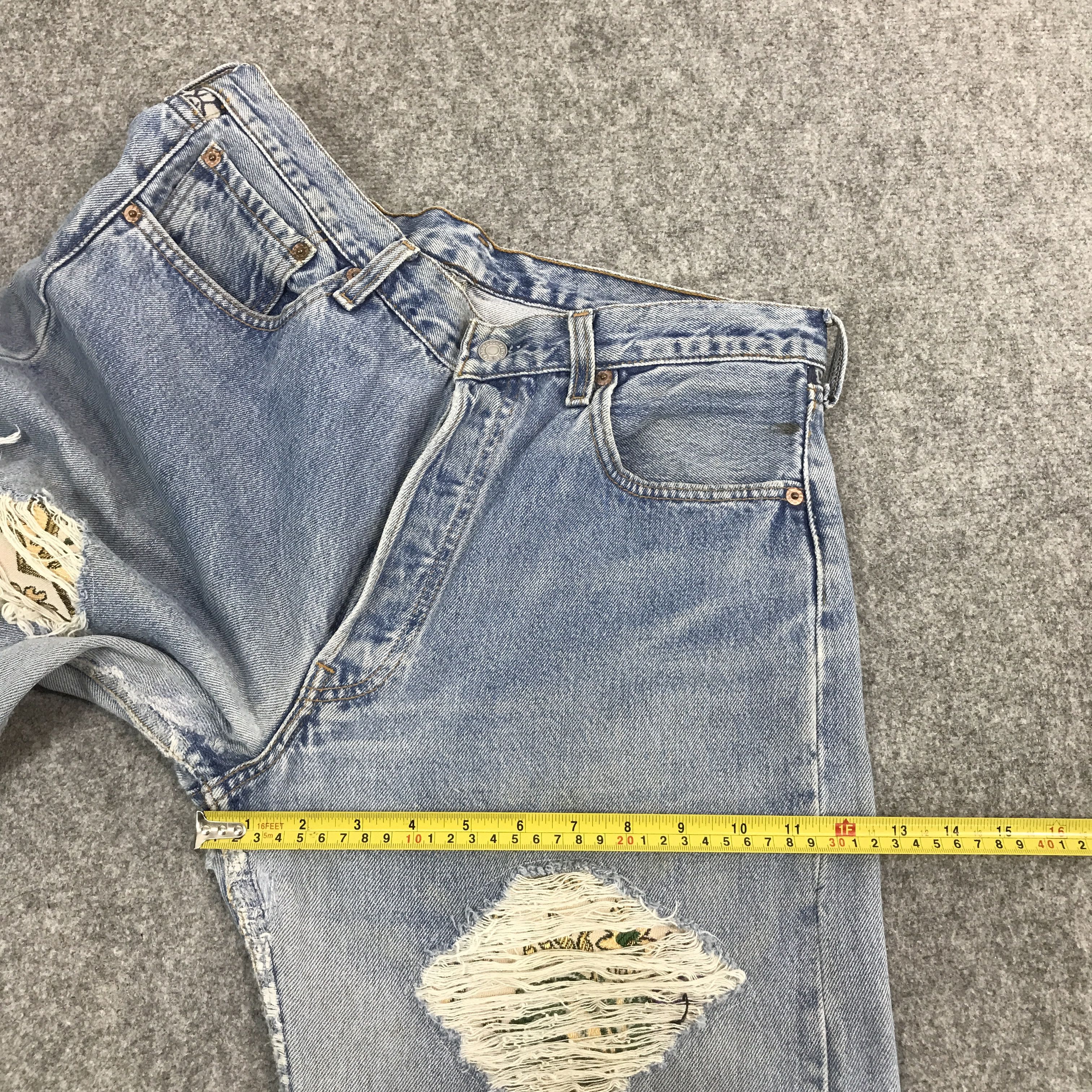 Levi's Vintage Clothing × Vintage LEVI'S 501 DISTRESSED PATCHWORK DENIM JEANS Size US 32 / EU 48 - 13 Thumbnail