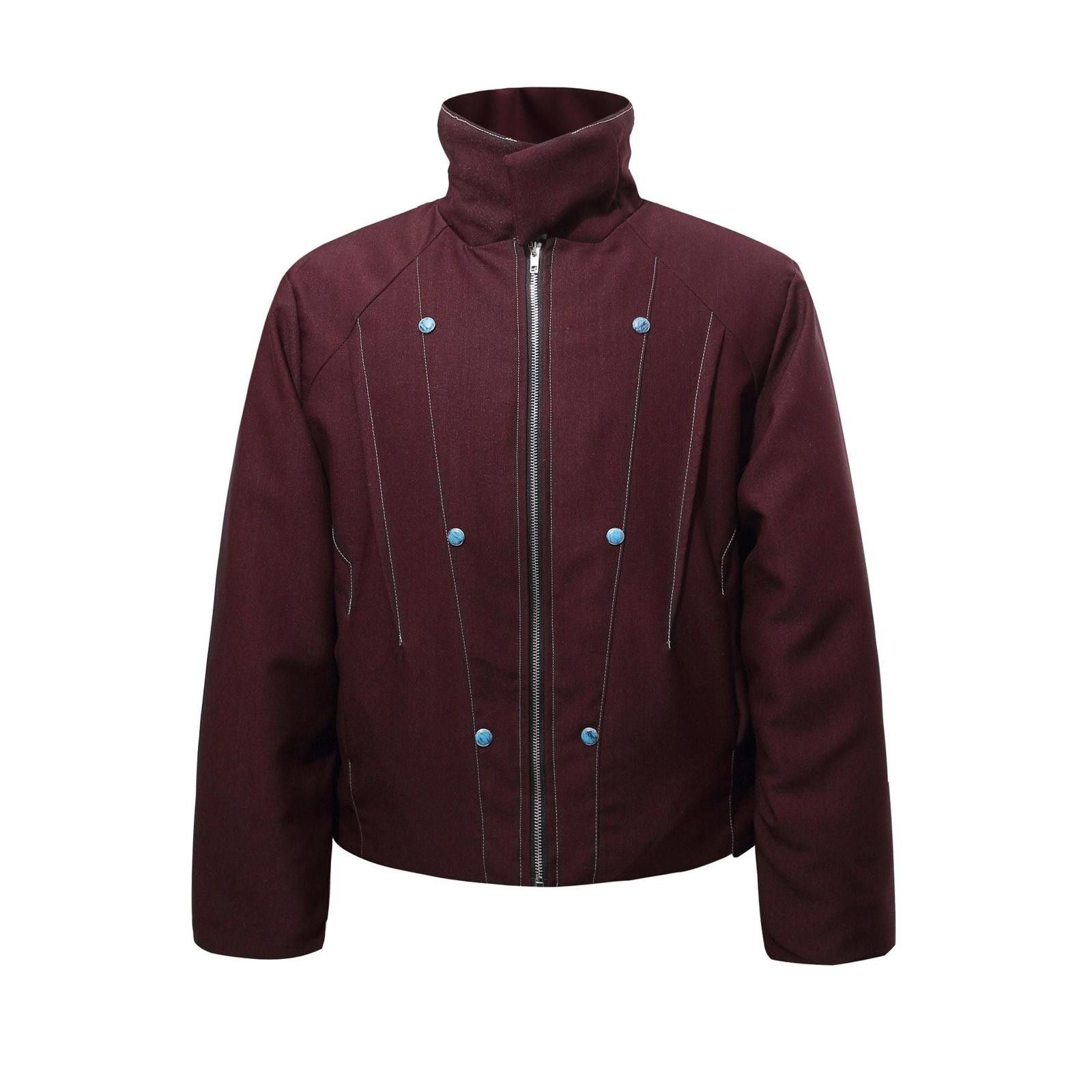 Japanese Brand Maroon Quilted Lined Women's Zip-Up Jacket Size US L / EU 52-54 / 3 - 1 Thumbnail