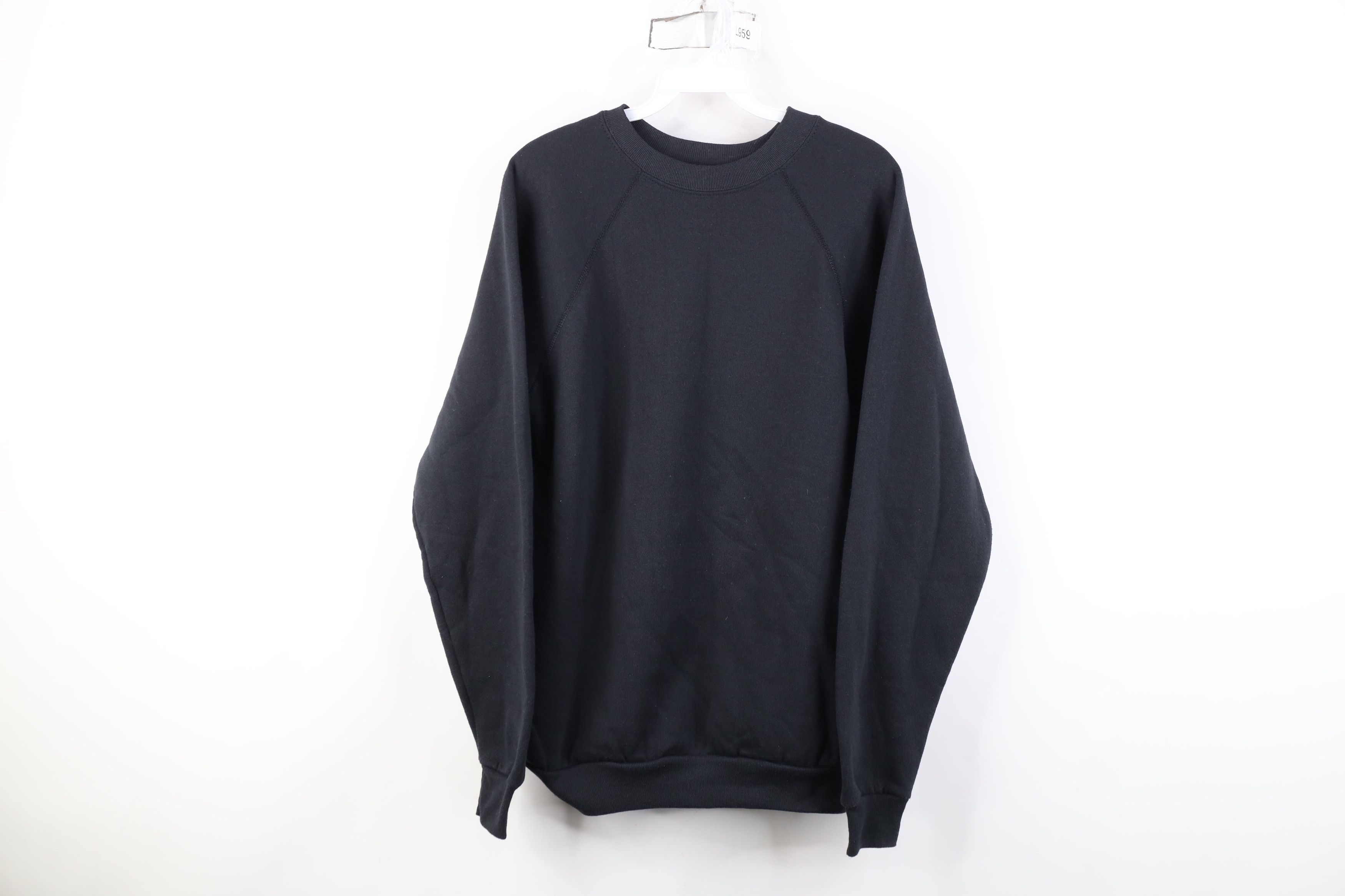 Vintage Vintage 90s Streetwear Blank Crewneck Sweatshirt Black USA Size US M / EU 48-50 / 2 - 1 Thumbnail