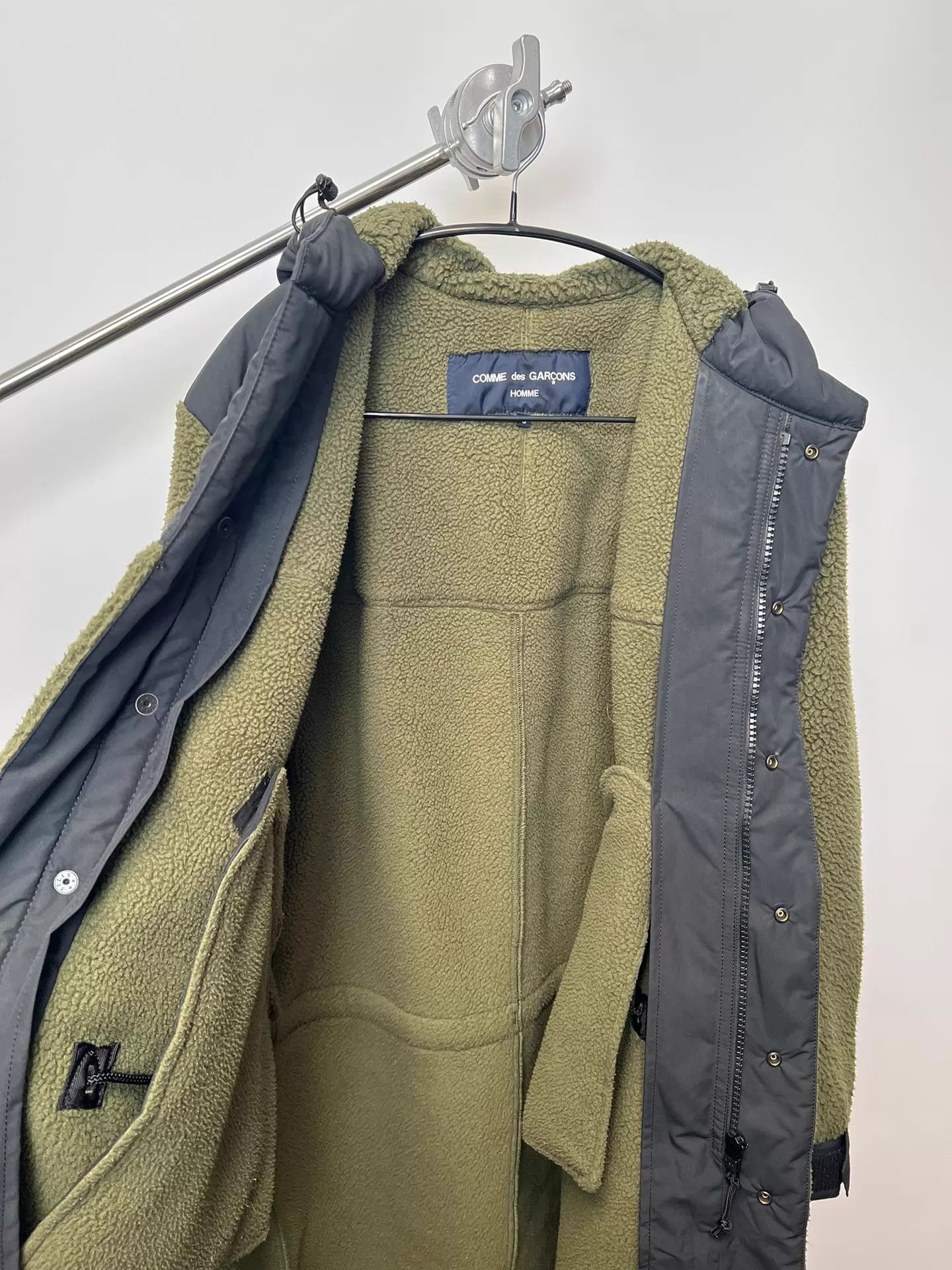 Comme des Garcons CDG Homme Moss Green Polartec Fleece Cotton Hooded Size US S / EU 44-46 / 1 - 7 Thumbnail