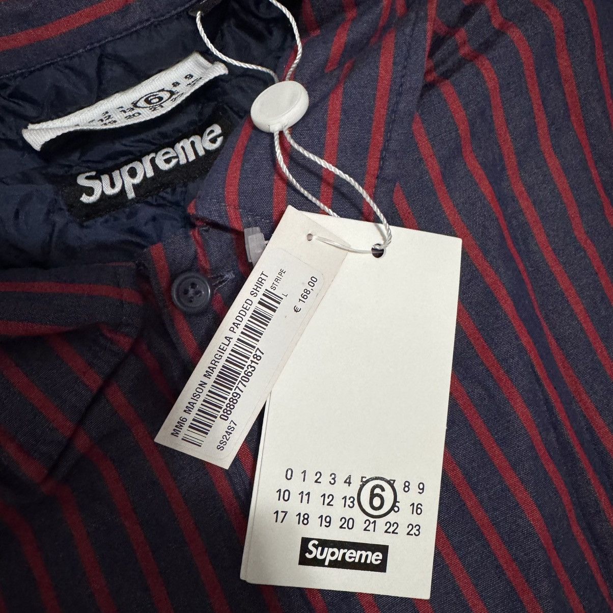 Maison Margiela × Supreme Supreme MM6 Padded Shirt Stripe SS24 Size US L / EU 52-54 / 3 - 5 Thumbnail