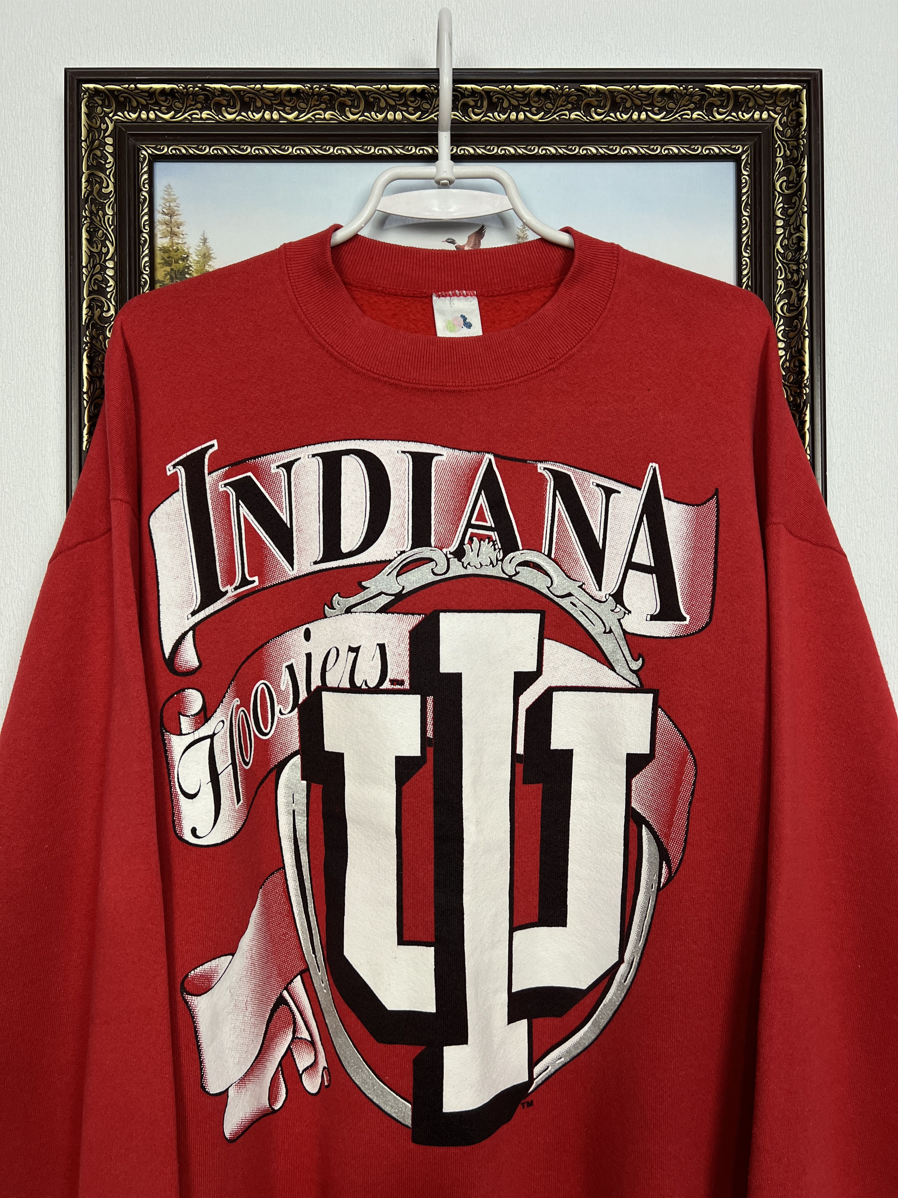 Fruit Of The Loom Indiana Hoosiers Sweatshirt Crewneck University Over Print Size US XL / EU 56 / 4 - 2 Thumbnail