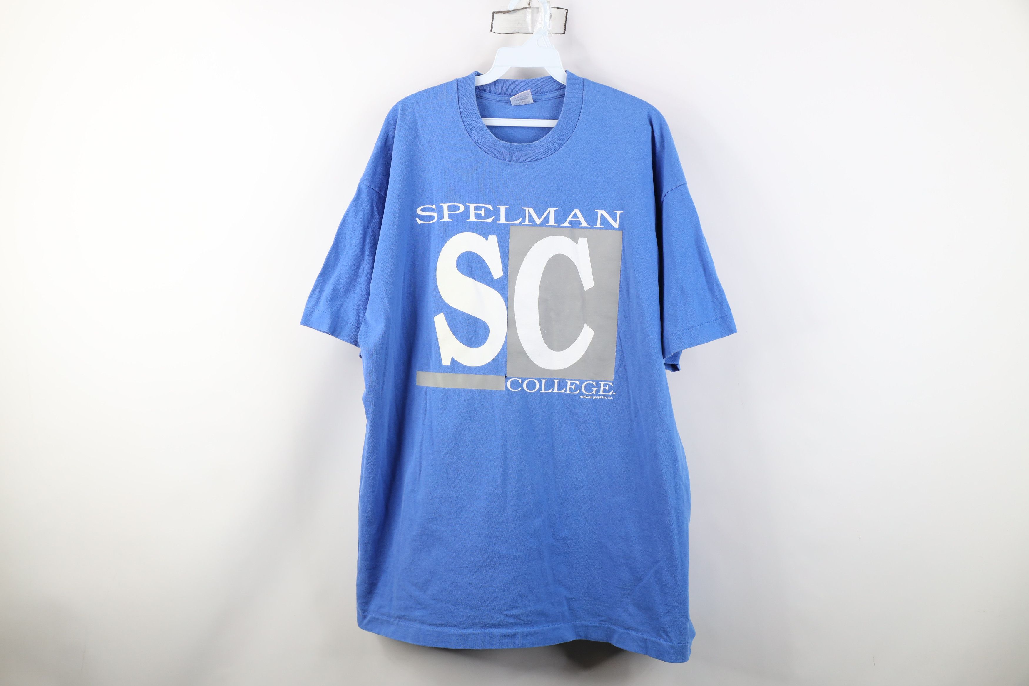 Vintage Vintage 90s Spell Spelman College T-Shirt Blue Cotton USA Size US XXL / EU 58 / 5 - 1 Thumbnail