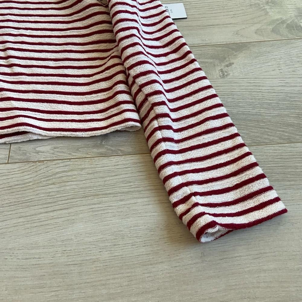 Designer Cozy Striped Crop Sweater - Perfect for Layering Size M / US 6-8 / IT 42-44 - 3 Thumbnail
