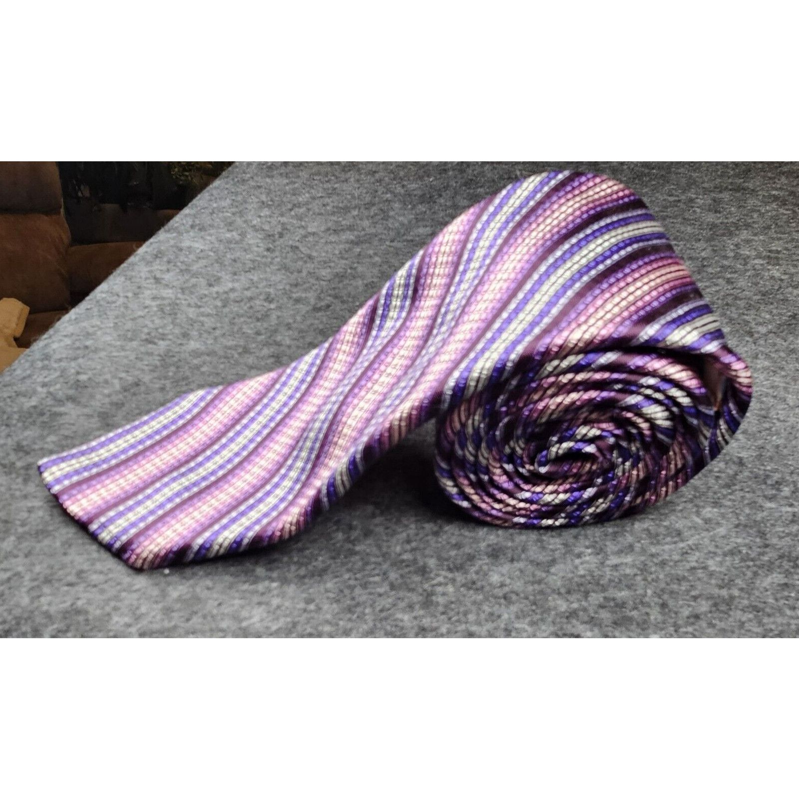 Ted Baker Ted Baker Tie 100% Italian Silk Repp Purple Designer USA 59" Size ONE SIZE - 3 Thumbnail