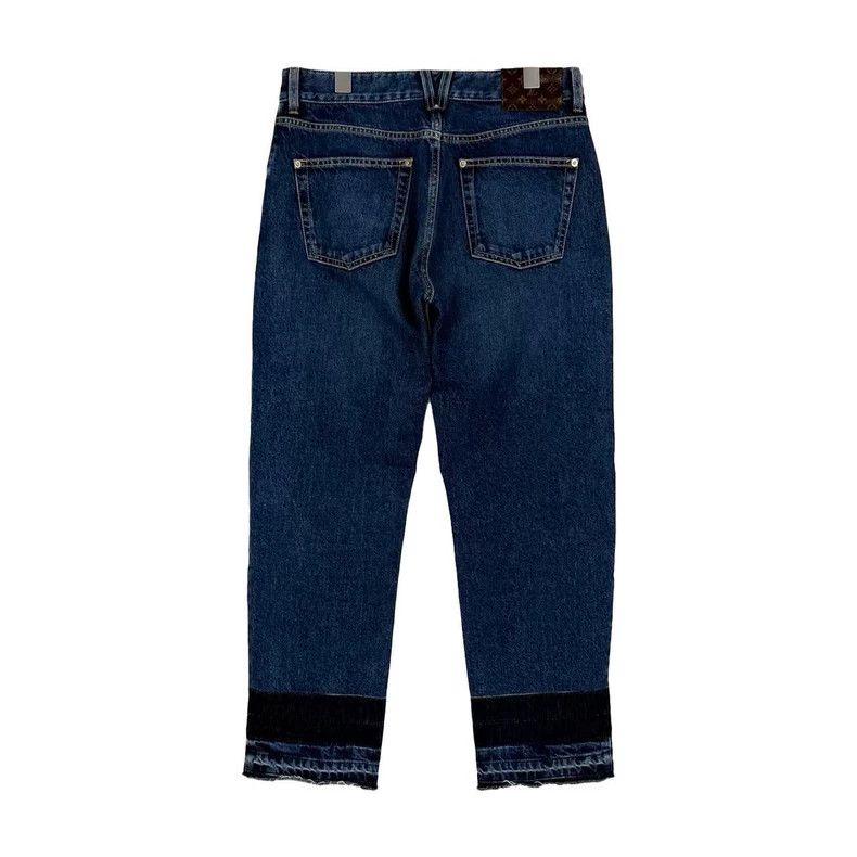 Louis Vuitton Louis Vuitton Washed blue printed leather label jeans 2505- Size US 38 / EU 54 - 2 Thumbnail