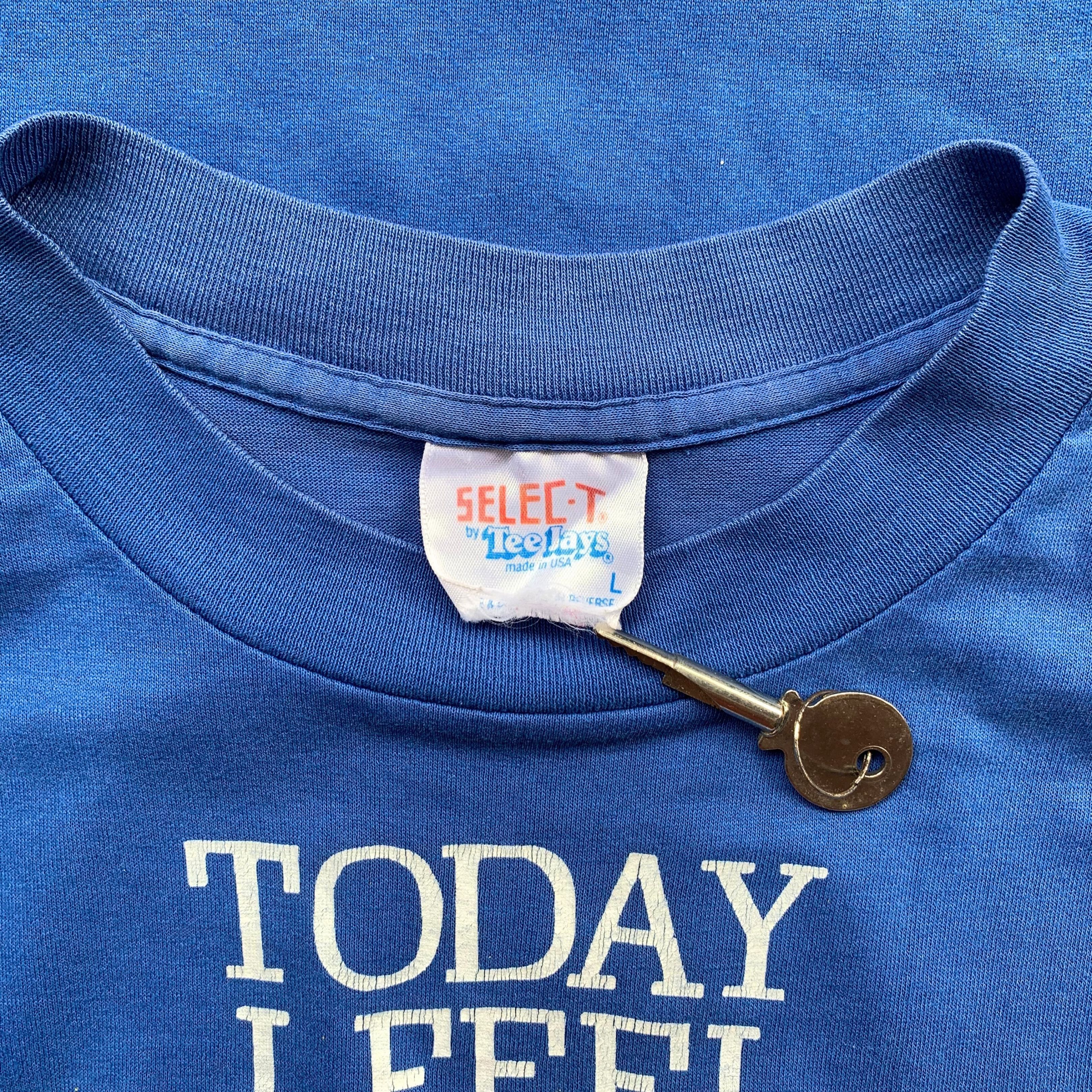 Vintage 1980s Today I Feel Like Doing Nothing! Quotes Tee Size US L / EU 52-54 / 3 - 4 Thumbnail