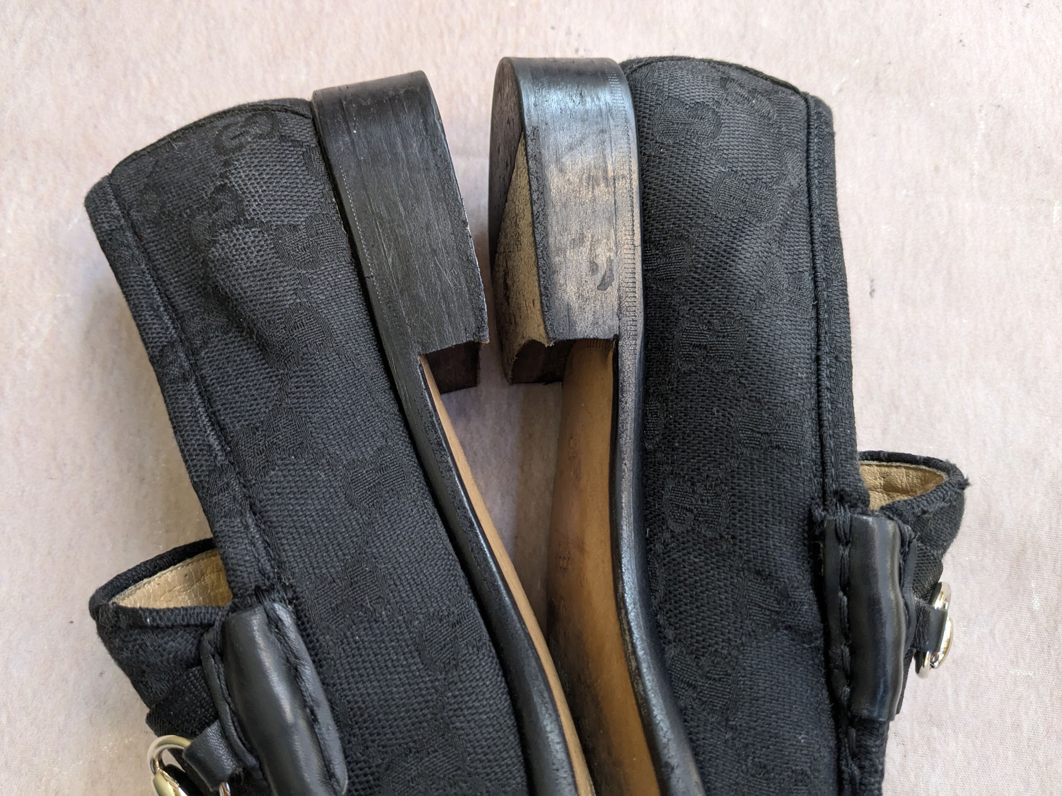 Gucci Gucci Horsebit Loafers Black Monogram Canvas Logo 7 B Size US 7 / IT 37 - 6 Thumbnail