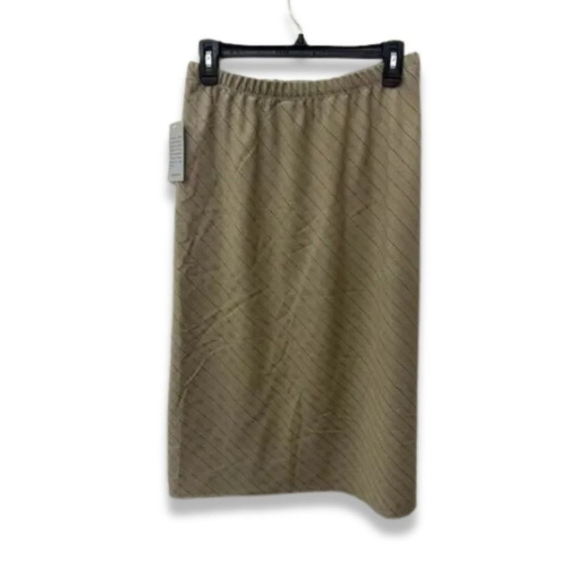Other Forgotten Grace Skirt Midi Pinstripe Tan Black Womens M NWOT Size 28" / US 6 / IT 42 - 4 Thumbnail