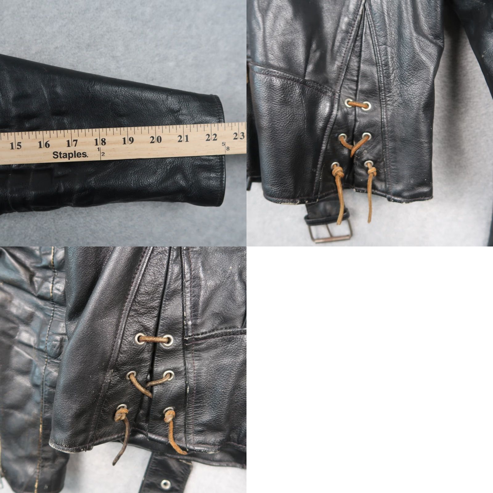 Harley Davidson VINTAGE Harley-Davidson Men Jacket 38 Black Leather Biker Zip Pockets Lined Size US XXS / EU 40 - 11 Thumbnail