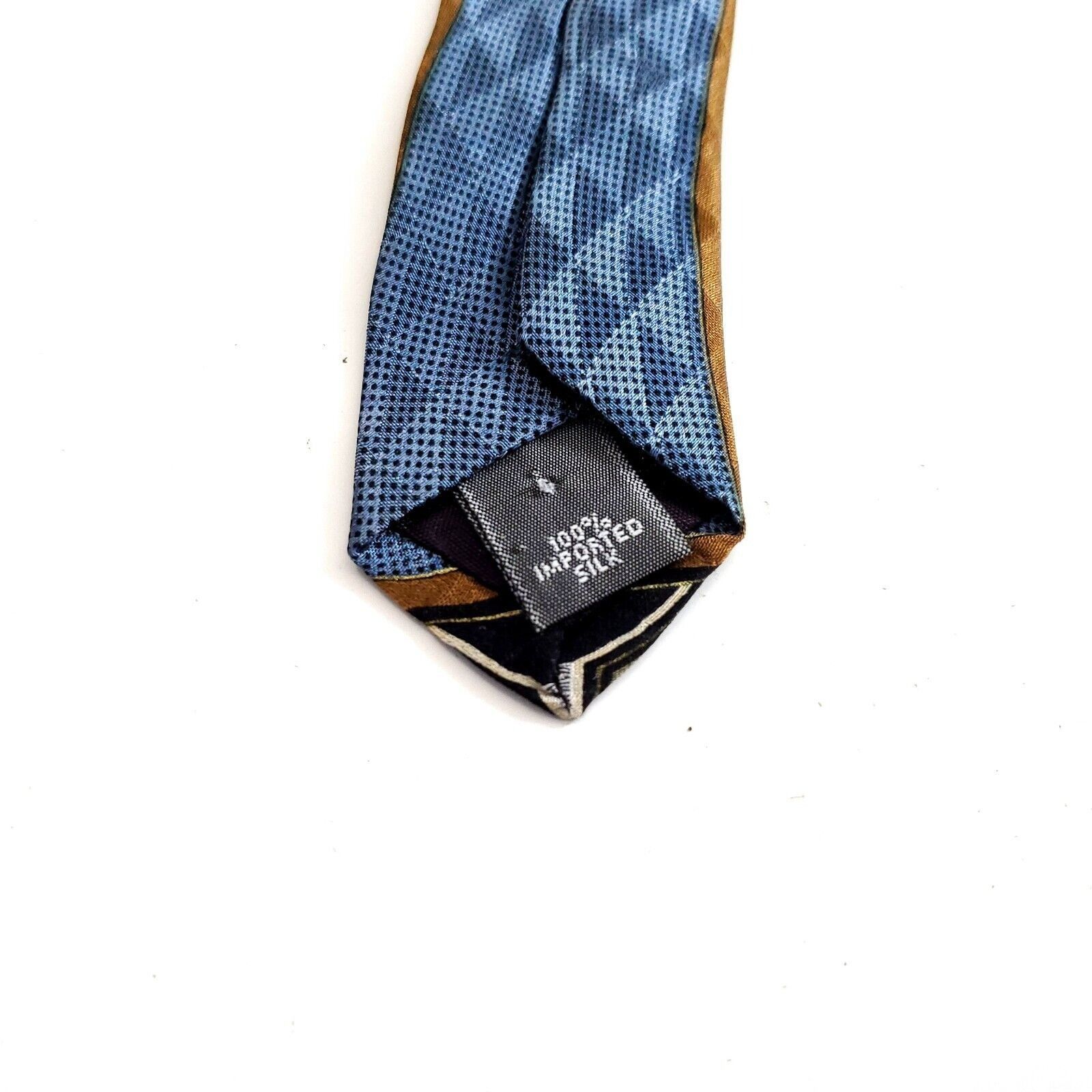 Vintage Palatina Abstract Blue Print Wide Silk Tie Size ONE SIZE - 4 Thumbnail