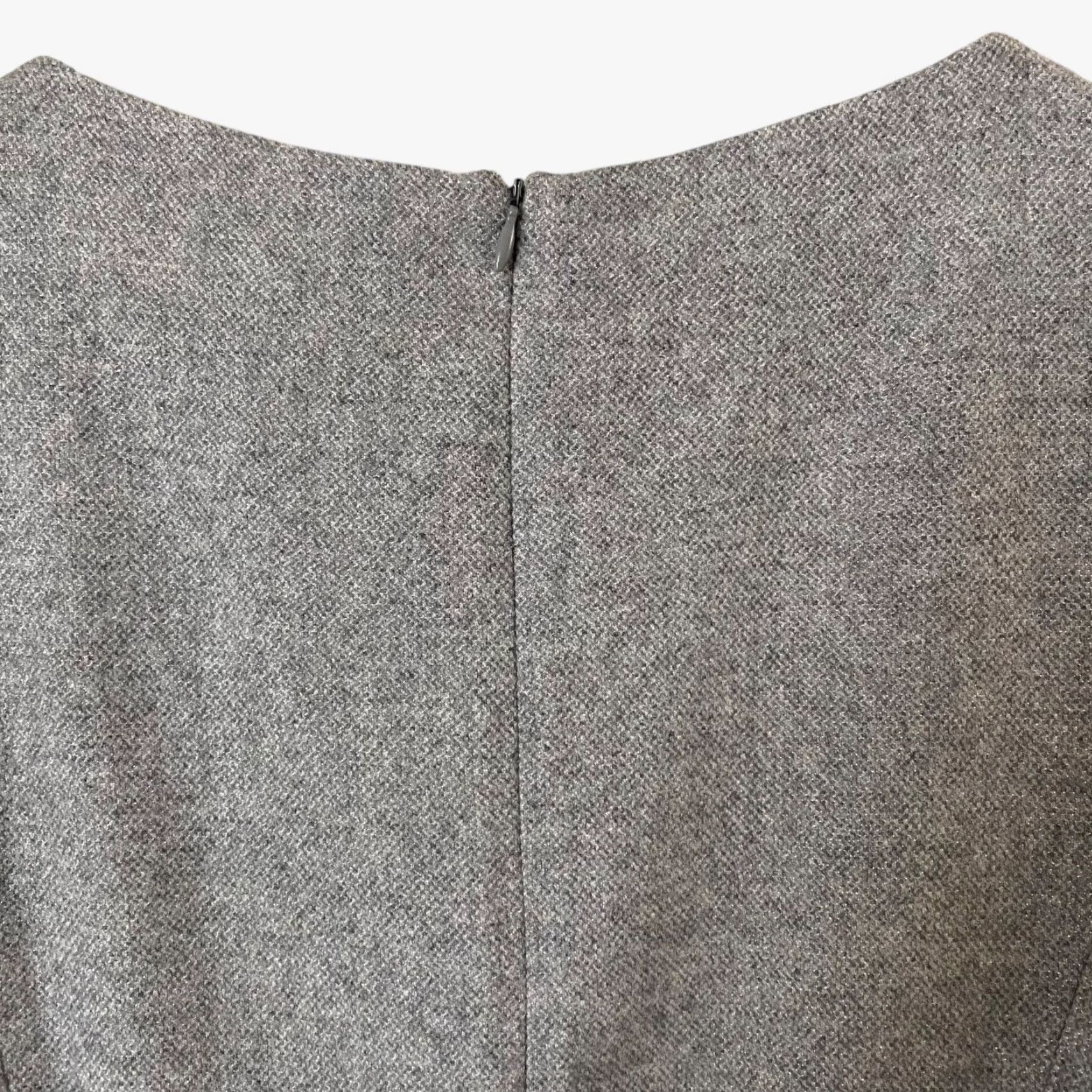 Ralph Lauren Ralph Lauren Dress Women's 10 Gray Cashmere Square-Neck Sheath Career Work Wear Size L / US 10 / IT 46 - 6 Thumbnail