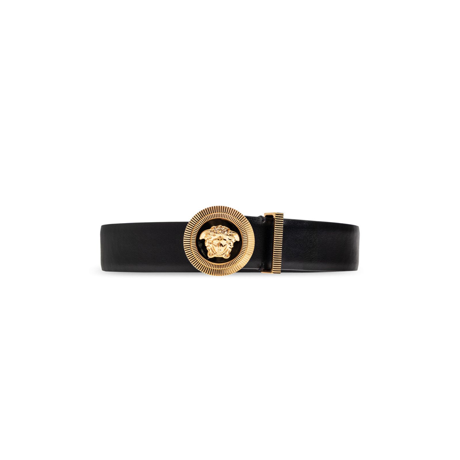 Versace VERSACE Black Leather Belt New & Authentic (Men's size:90;) Size ONE SIZE - 1 Thumbnail
