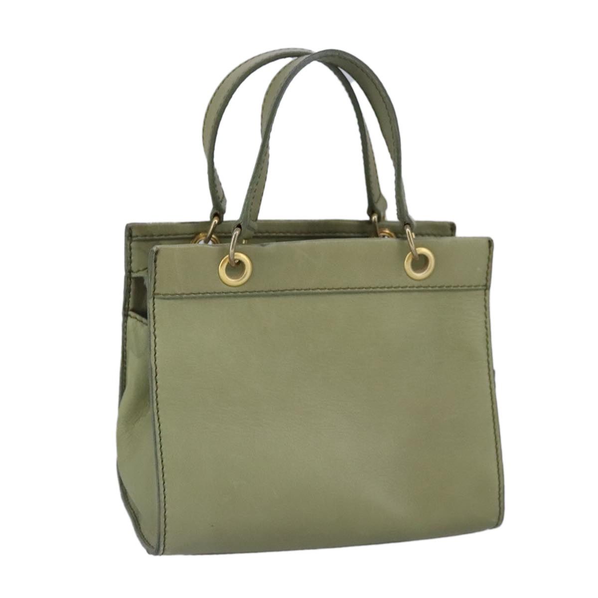 CELINE Hand Bag Leather Khaki