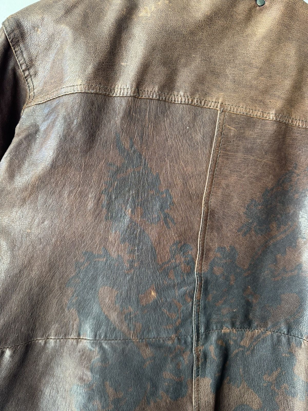 Hugo Boss × Vintage Rare Hugo Boss Goat Skin Shiny Dragon Print Leather Jacket Size US M / EU 48-50 / 2 - 10 Thumbnail