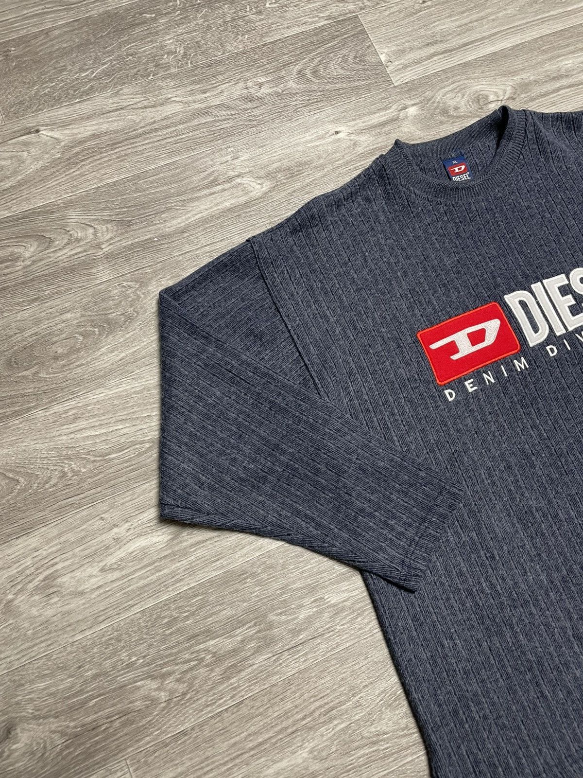 Diesel Vintage Diesel Big Logo Ribbed Sweatshirt 90s Size US XL / EU 56 / 4 - 4 Thumbnail