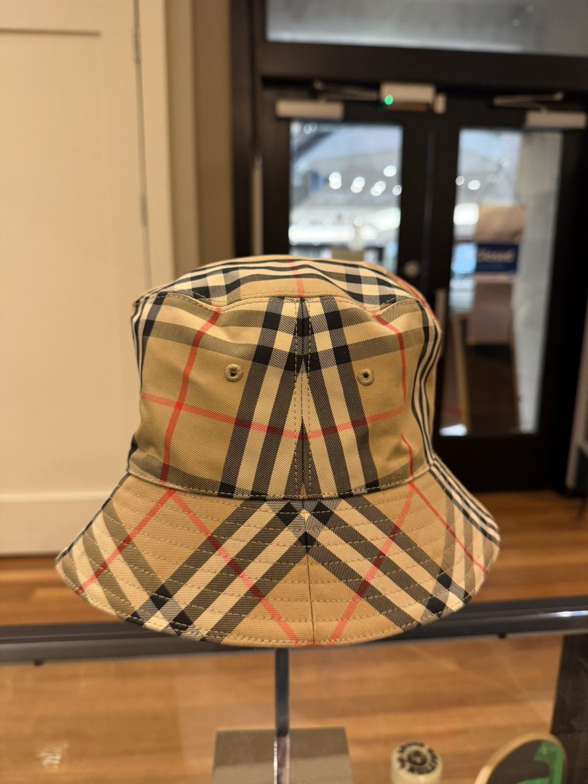 Burberry Burberry Checkered Bucked Hat - Beige Size ONE SIZE - 2 Thumbnail