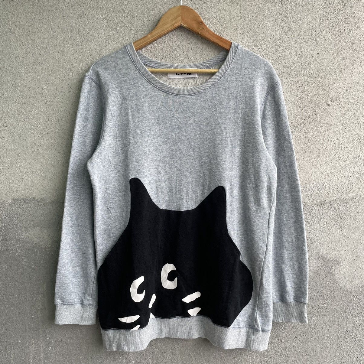 Ne-Net Vintage Ne-net Cat Face Pocket Sweatshirt Size US M / EU 48-50 / 2 - 1 Thumbnail
