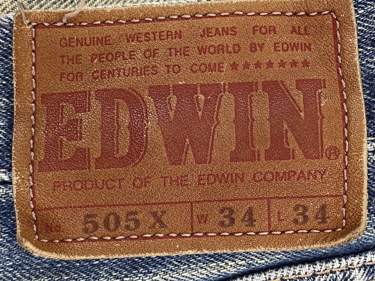 Edwin Edwin X Selvage Faded Wash Ripped Style Straight Leg Jeans Size US 33 - 12 Thumbnail