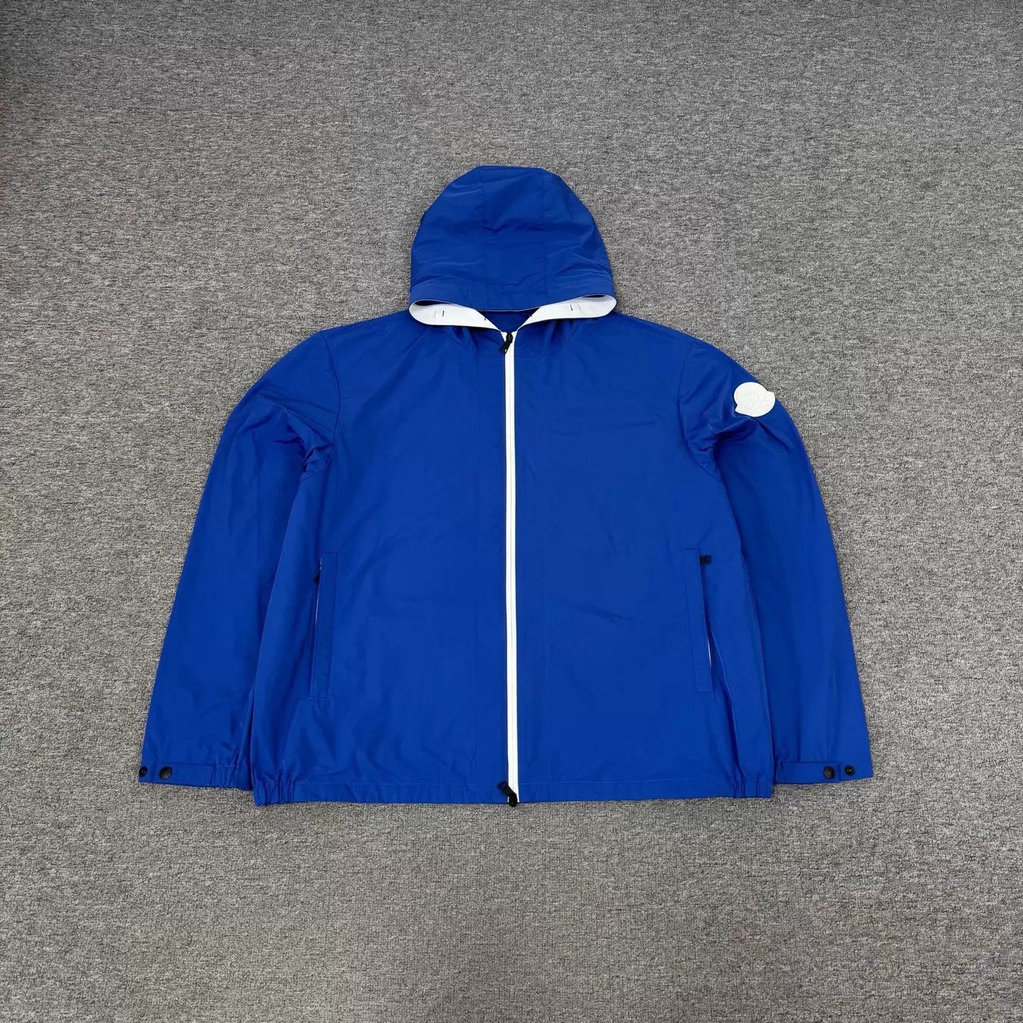 Moncler Blue Hooded Light Jacket with Zip Closure Size US XXL / EU 58 / 5 - 1 Thumbnail