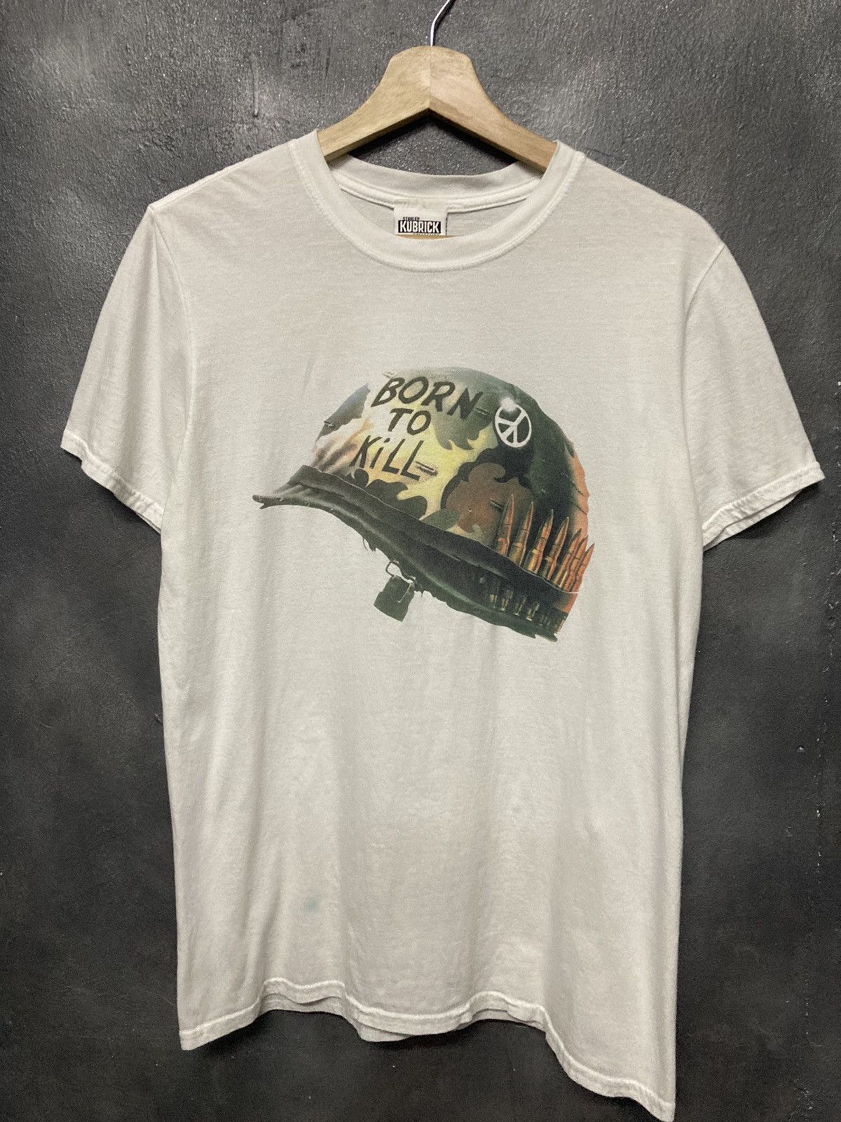 image of 2001 Stanley Kubrick Full Metal Jacket Movie T-Shirt in White, Men's (Size Small)