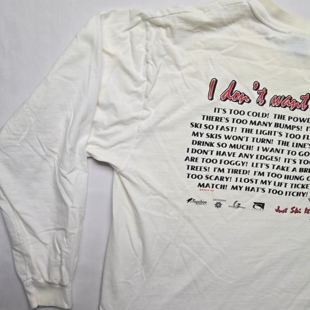 Hanes Vintage Ski Graphic Long Sleeve Shirt White L Funny Shirt Size US L / EU 52-54 / 3 - 7 Thumbnail