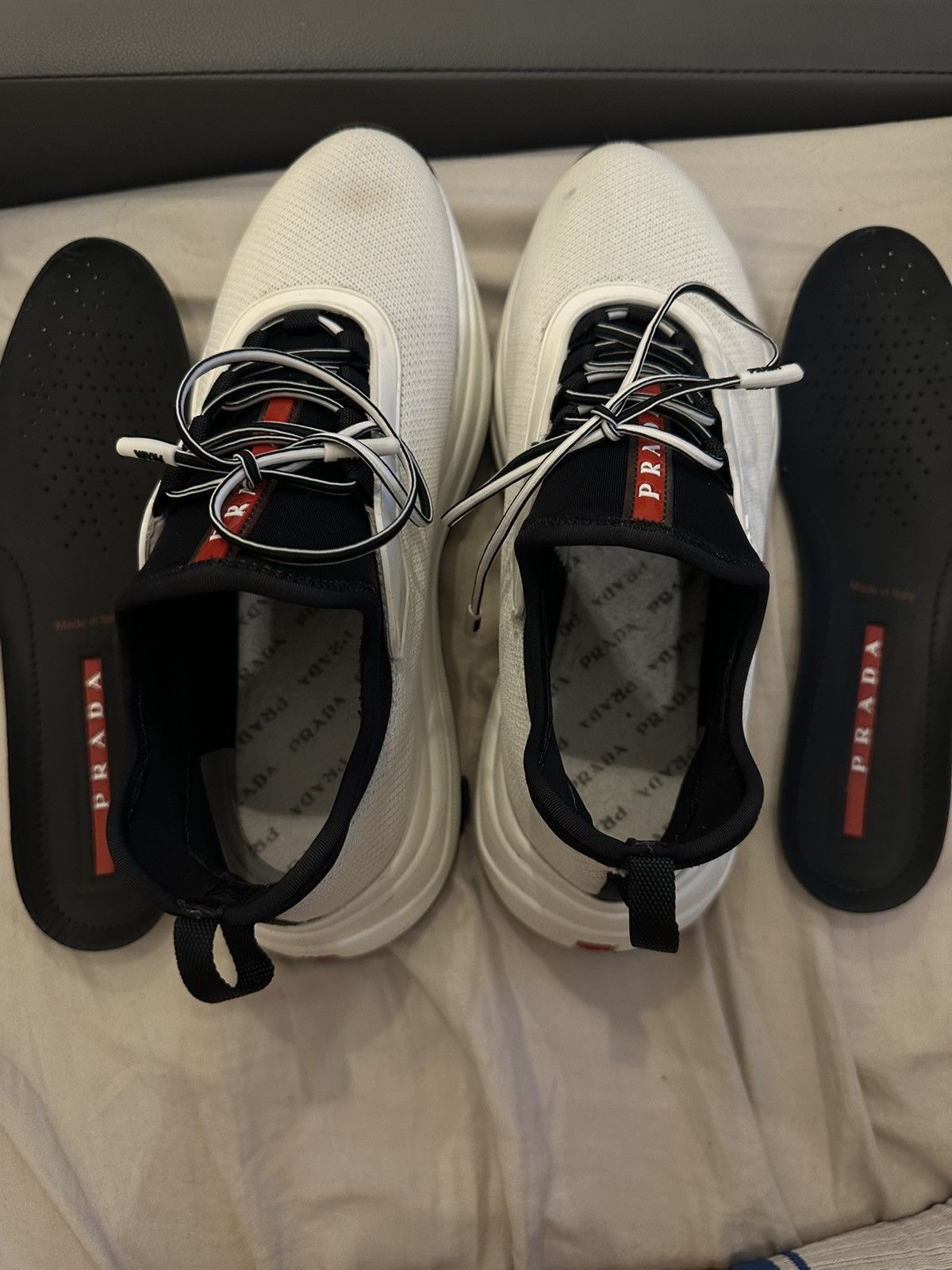 Prada Prada Neoprene Logo White Women's Size US 5 / IT 35 - 15 Thumbnail