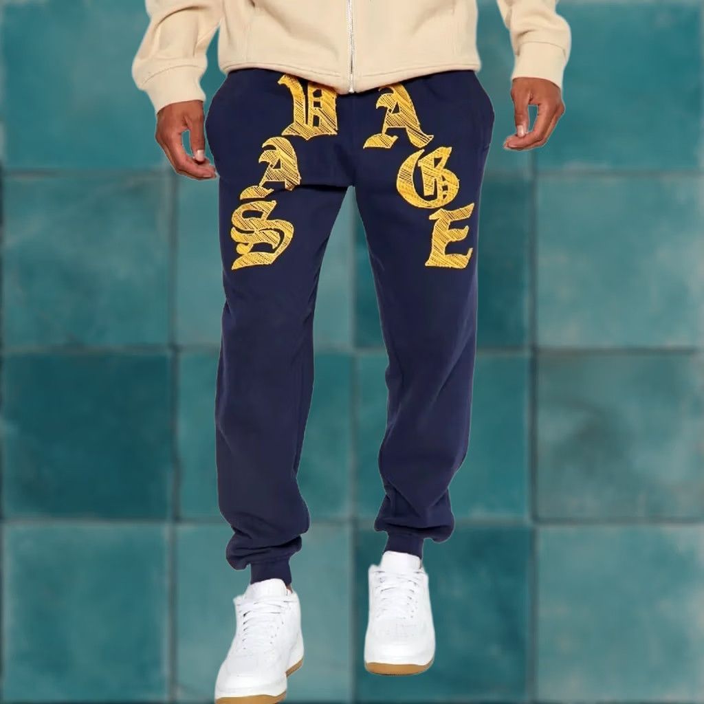 Fashion Nova Fashion Nova Men's Savage Sketch Jogger Pants Navy S Regular Size US 29 - 1 Thumbnail