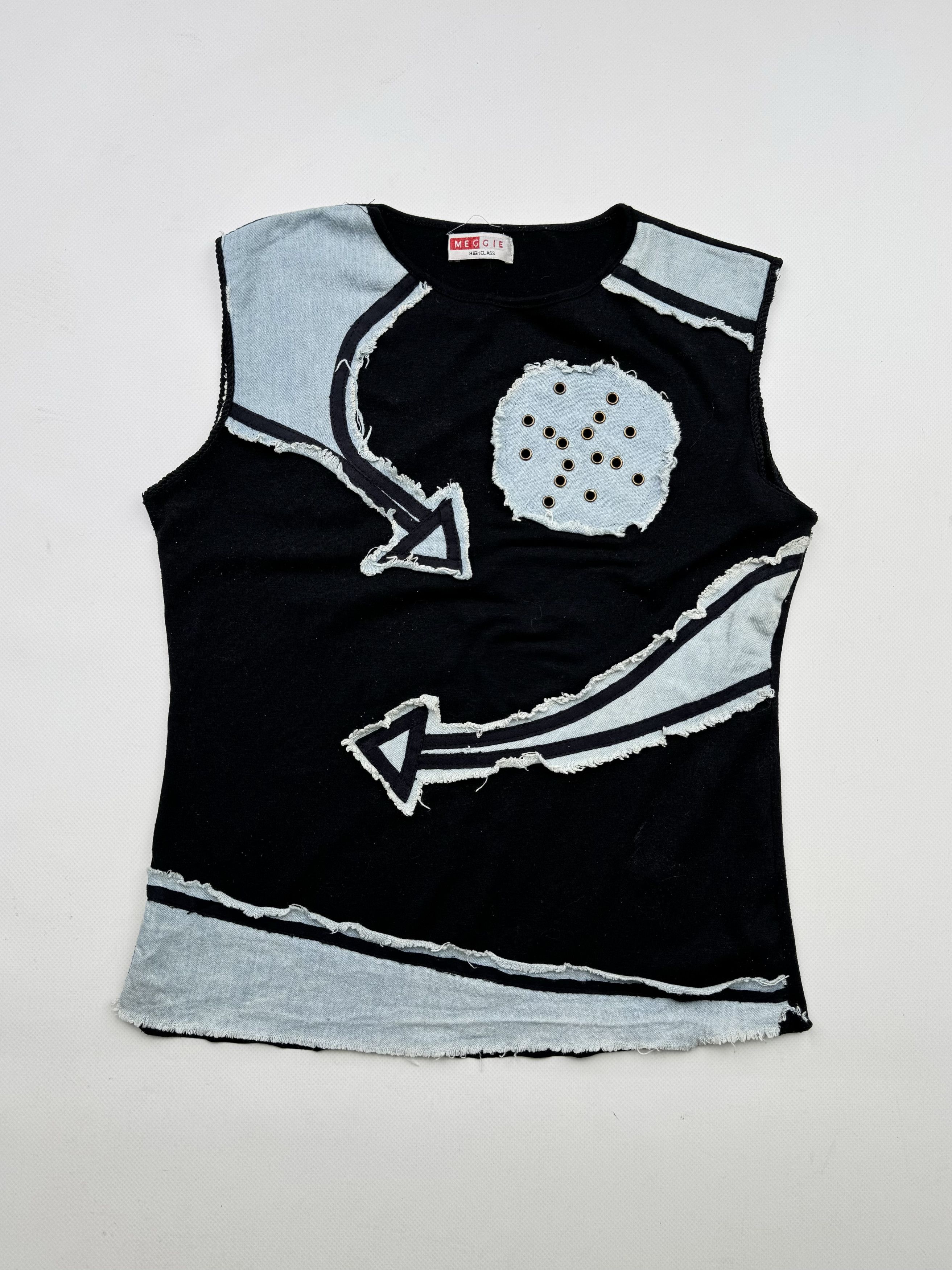 Vintage 90's Tank Top With Denim Details B482(V431)E2 Size M / US 6-8 / IT 42-44 - 1 Thumbnail