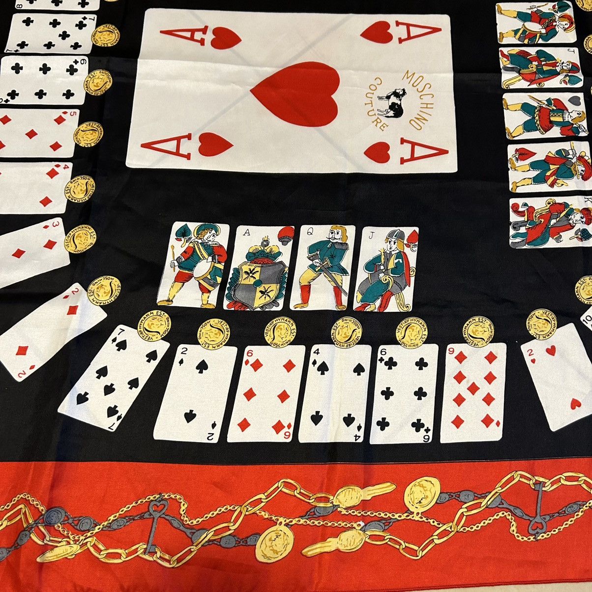 Moschino × Vintage 90s Moschino silk scarf "Ace of Hearts" poker Size ONE SIZE - 5 Thumbnail