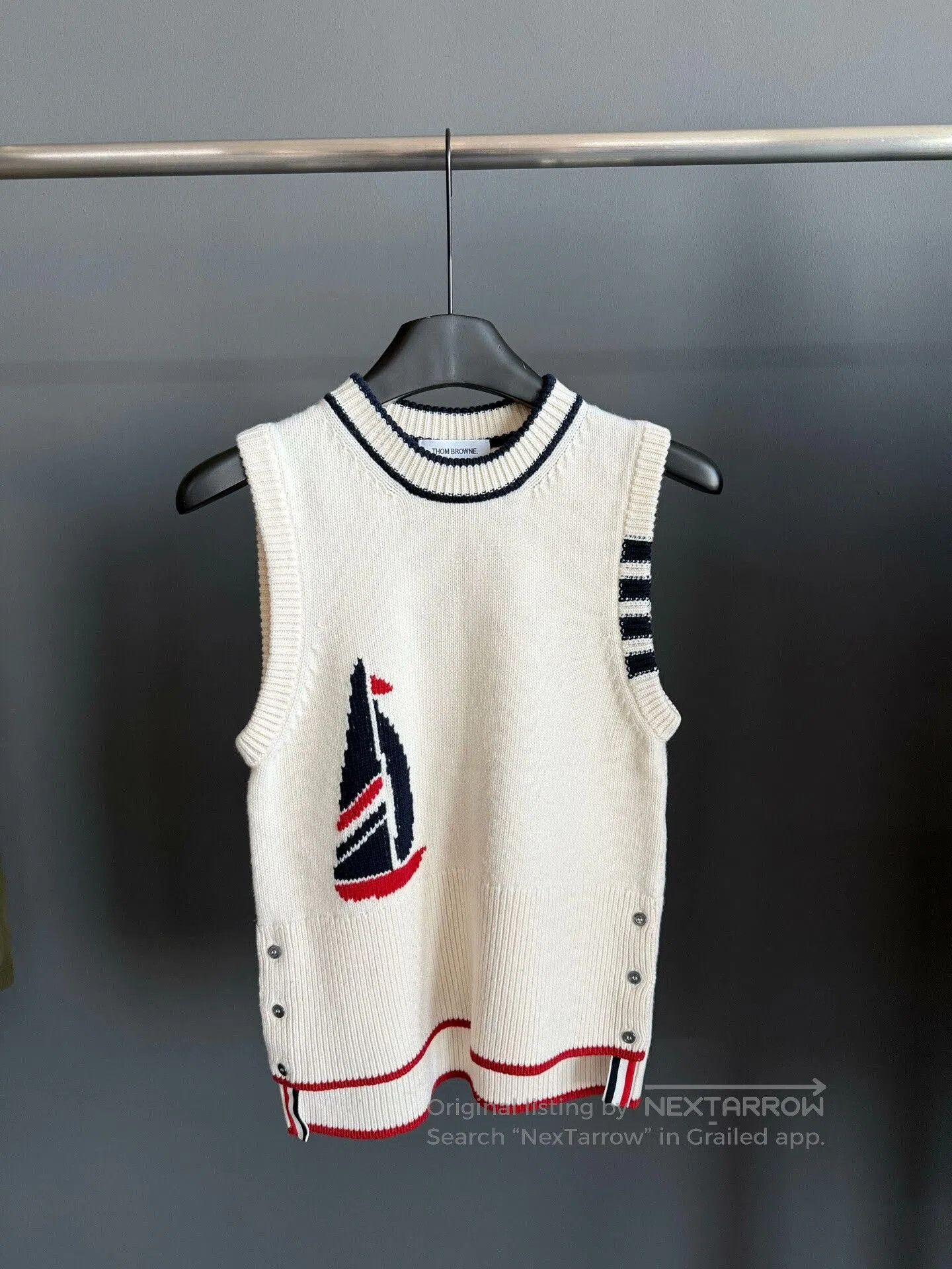 Thom Browne thom browne sleeveless white knit vest. Size US S / EU 44-46 / 1 - 1 Thumbnail