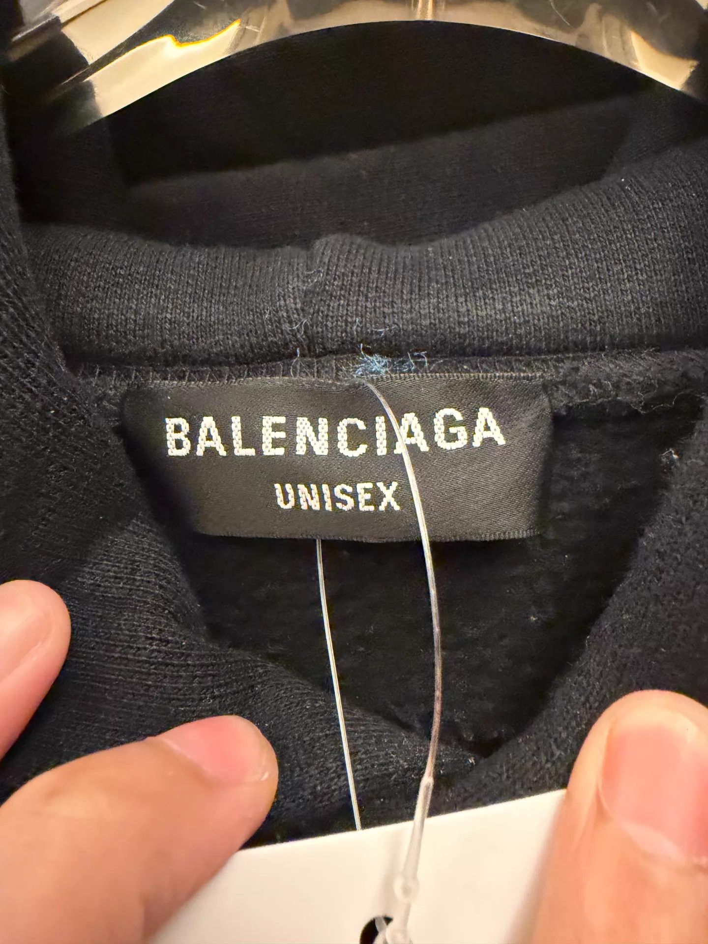 Balenciaga Balenciaga SS22 Fleece Drawstring Hoodie Men's Black Logo Size US S / EU 44-46 / 1 - 3 Thumbnail