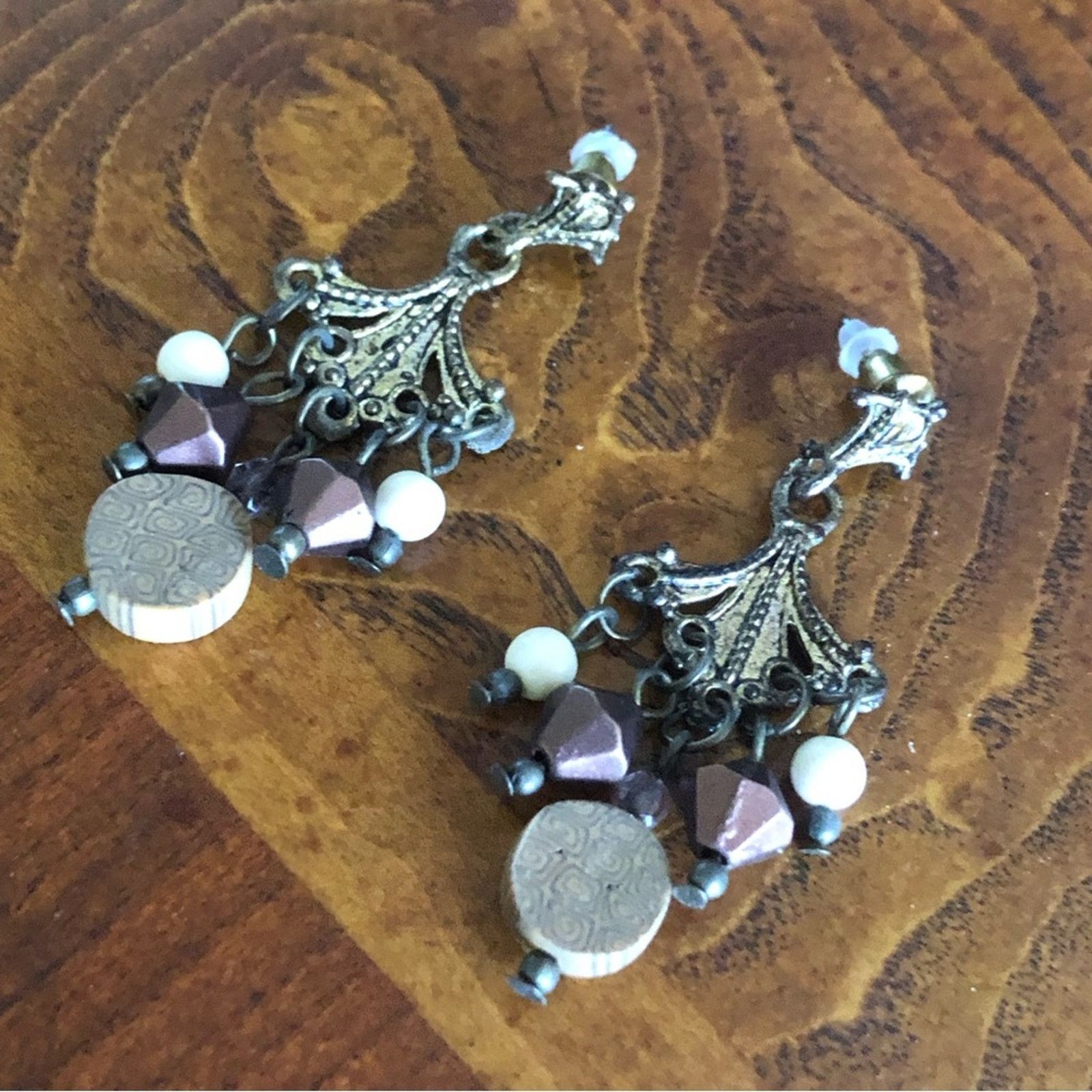 Vintage Vintage brass beaded dangle pierced earrings Size ONE SIZE - 8 Thumbnail