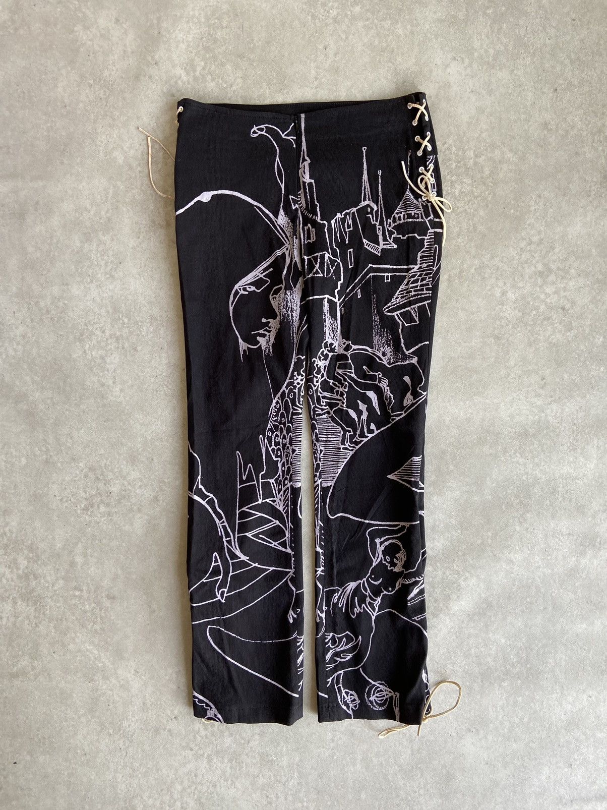 Designer × If Six Was Nine × Le Grande Bleu (L.G.B.) Misshato Japanese Art Printed Pants Size US 28 / EU 44 - 6 Thumbnail
